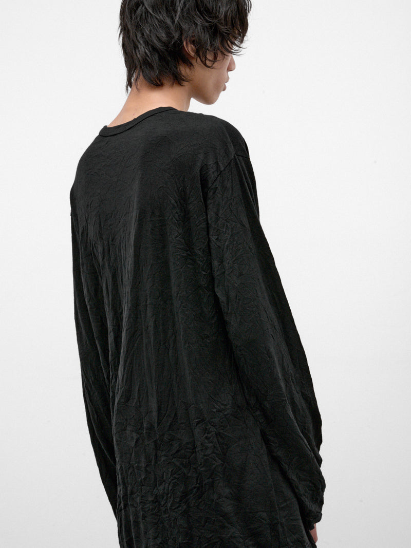 Black Wool Long Sleeve Tee (HW-T09-171-2-BLACK)