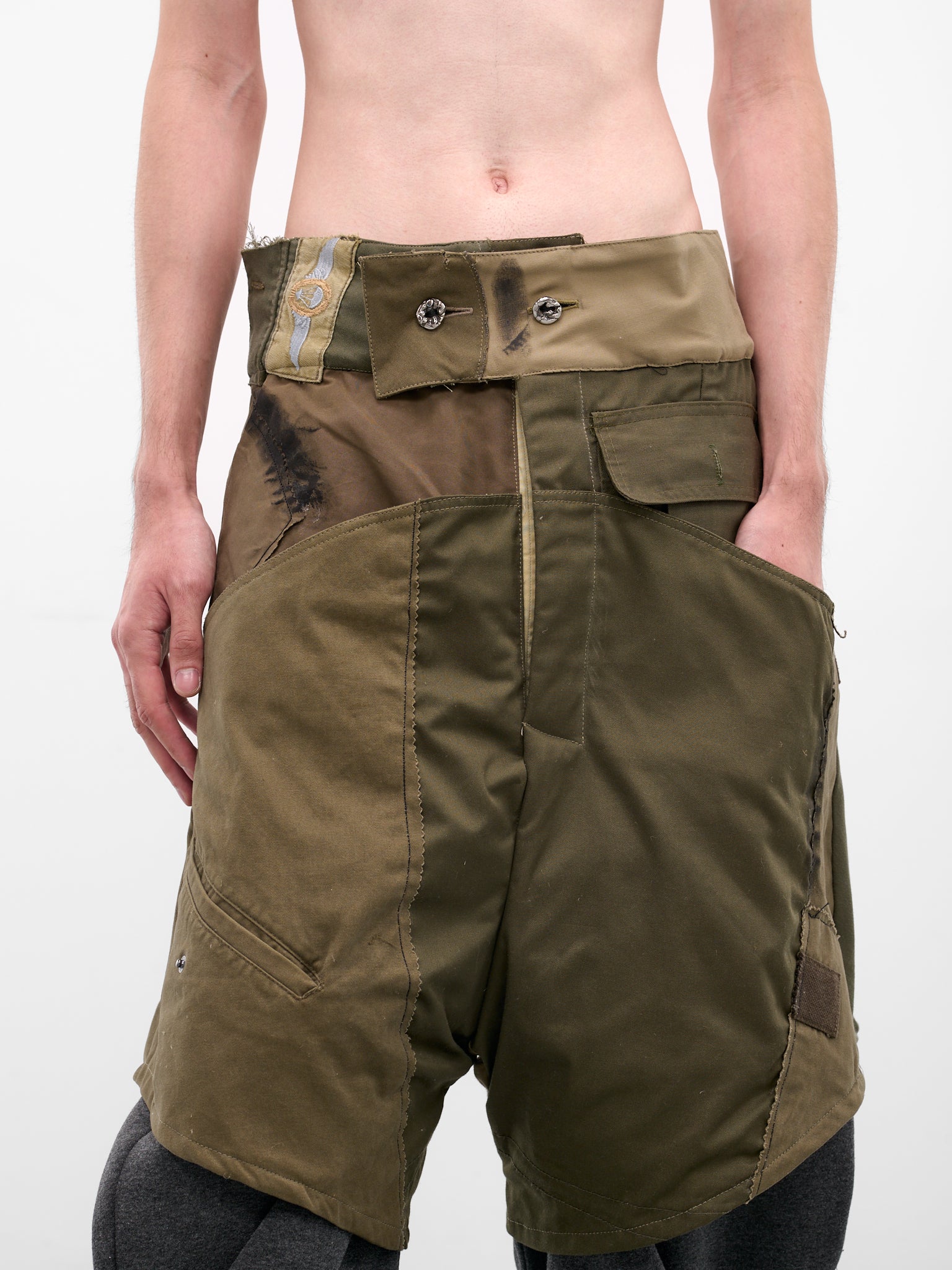 Hybrid Layered Twisted Trousers (HYBRID-TWISTED-TRACK-GREEN-GRA)