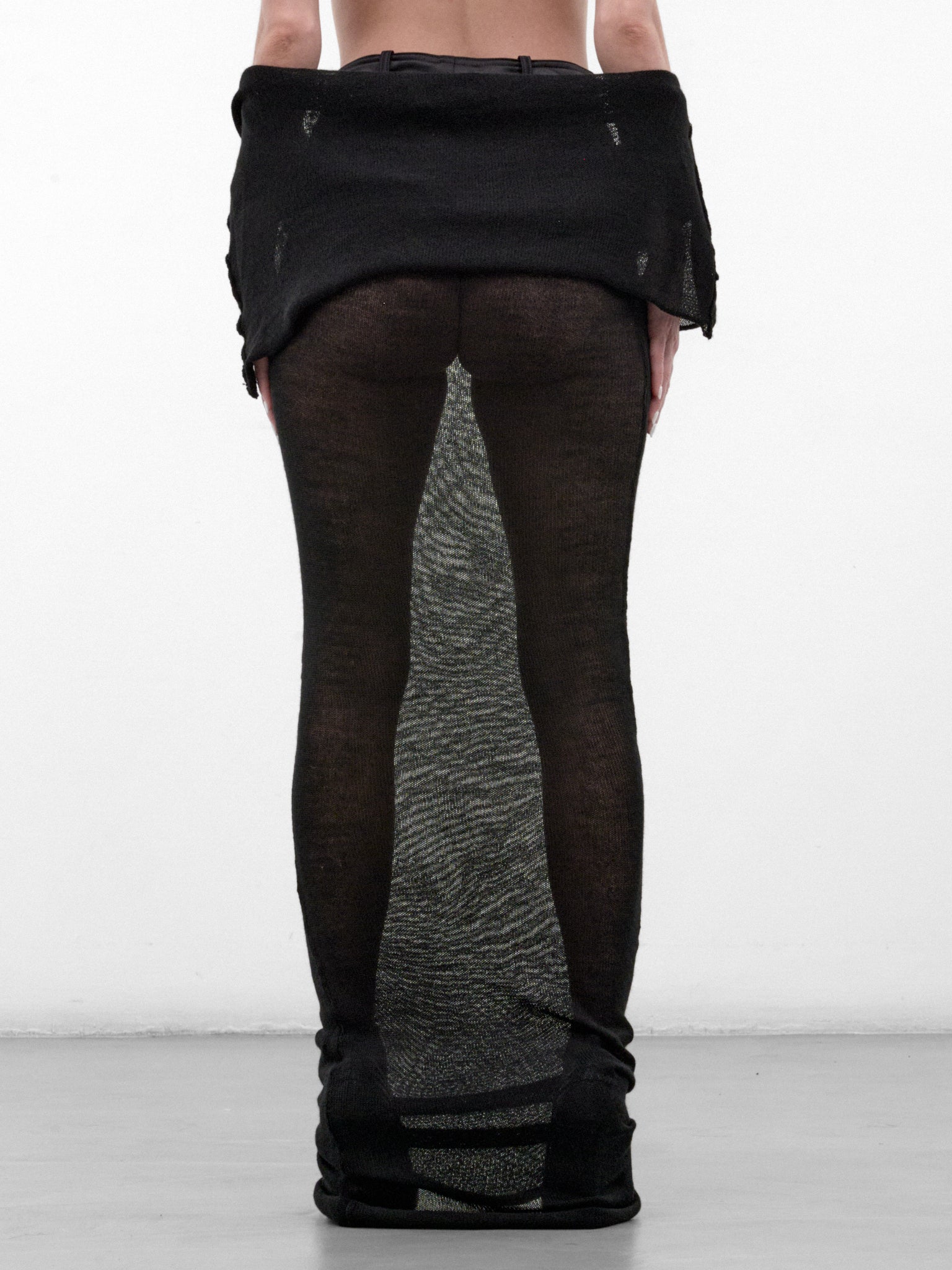 Black Sheer Knit Maxi Skirt (H&E-KNIT-SKIRT-BLACK)