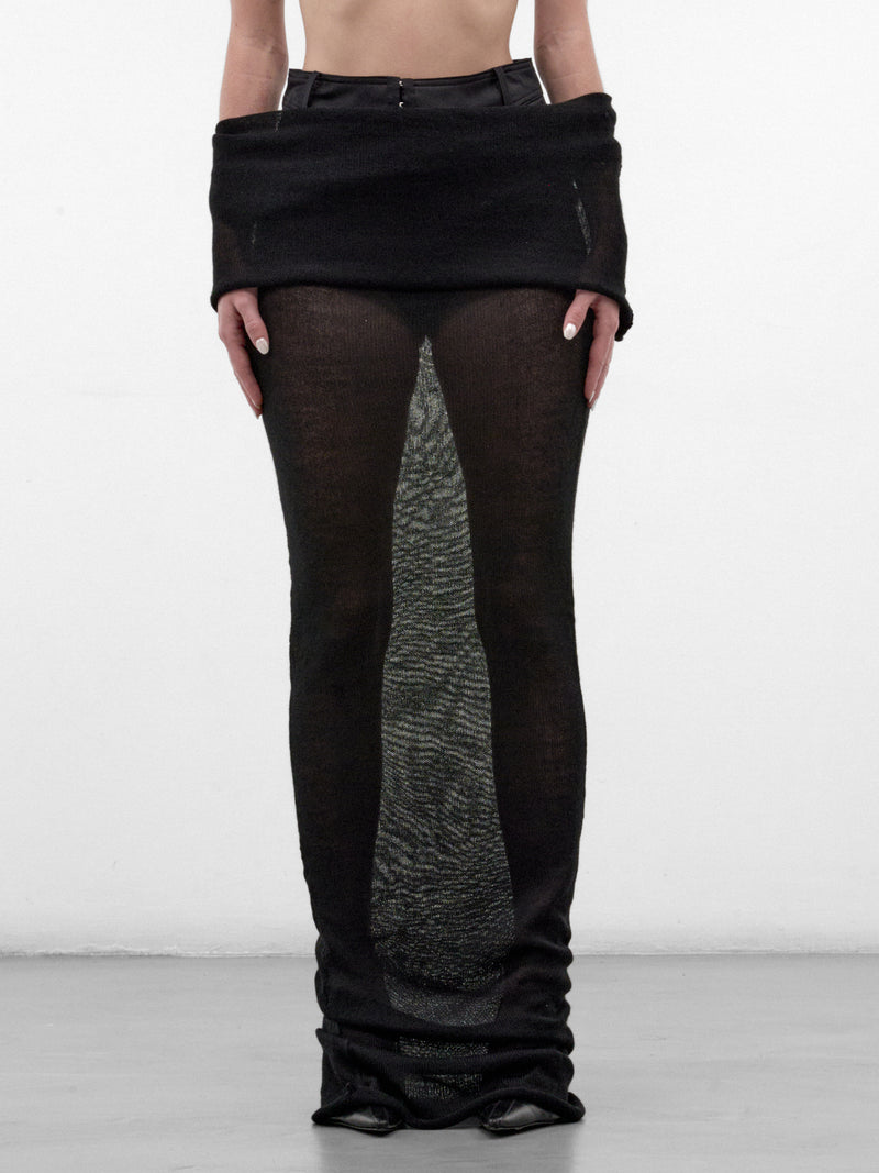 Black Sheer Knit Maxi Skirt (H&E-KNIT-SKIRT-BLACK)