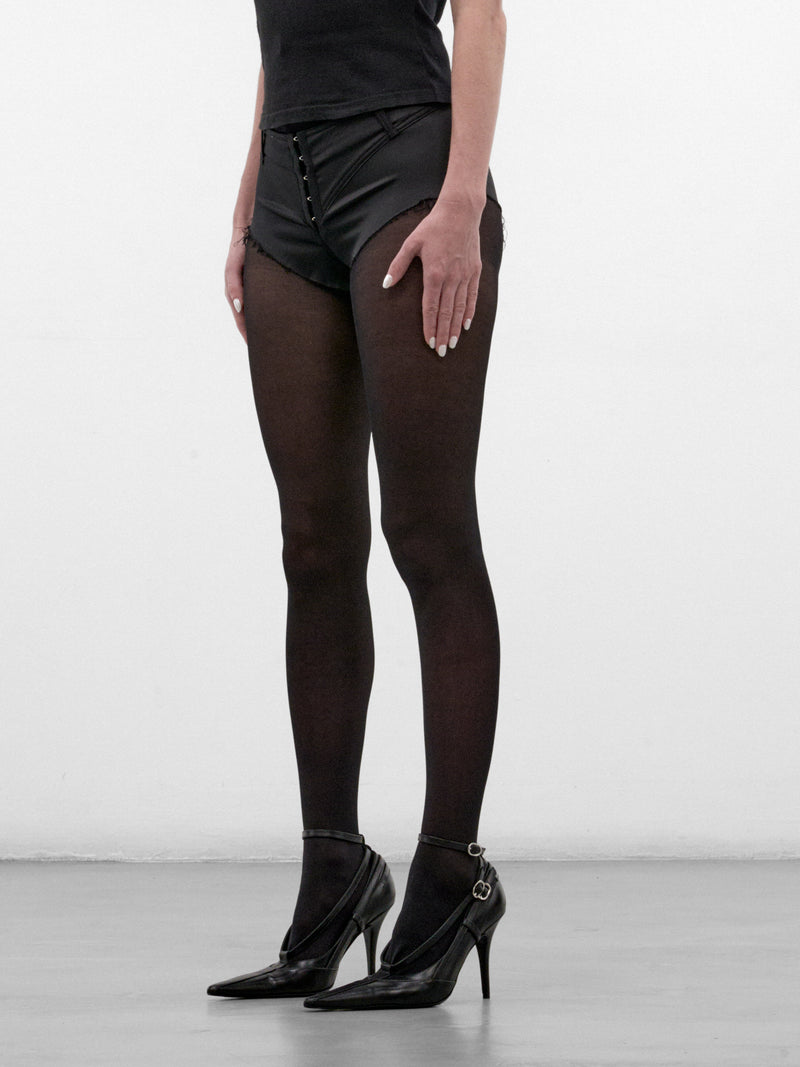 Black Hook & Eyelet Micro Shorts (H&E-SHORTS-BLACK)