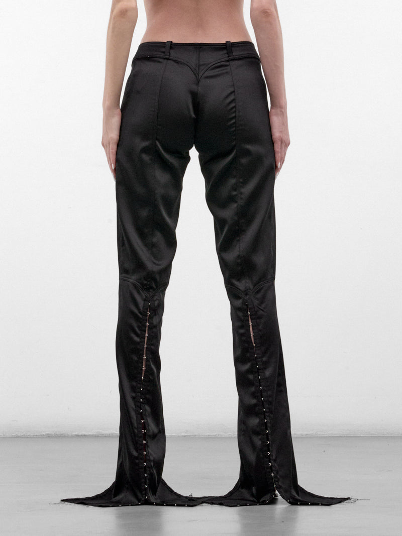 Black Flared Hook & Eyelet Trousers (H&E-TROUSERS-BLACK)
