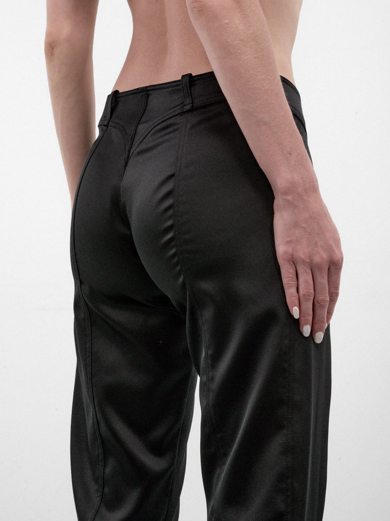 Black Flared Hook & Eyelet Trousers (H&E-TROUSERS-BLACK)