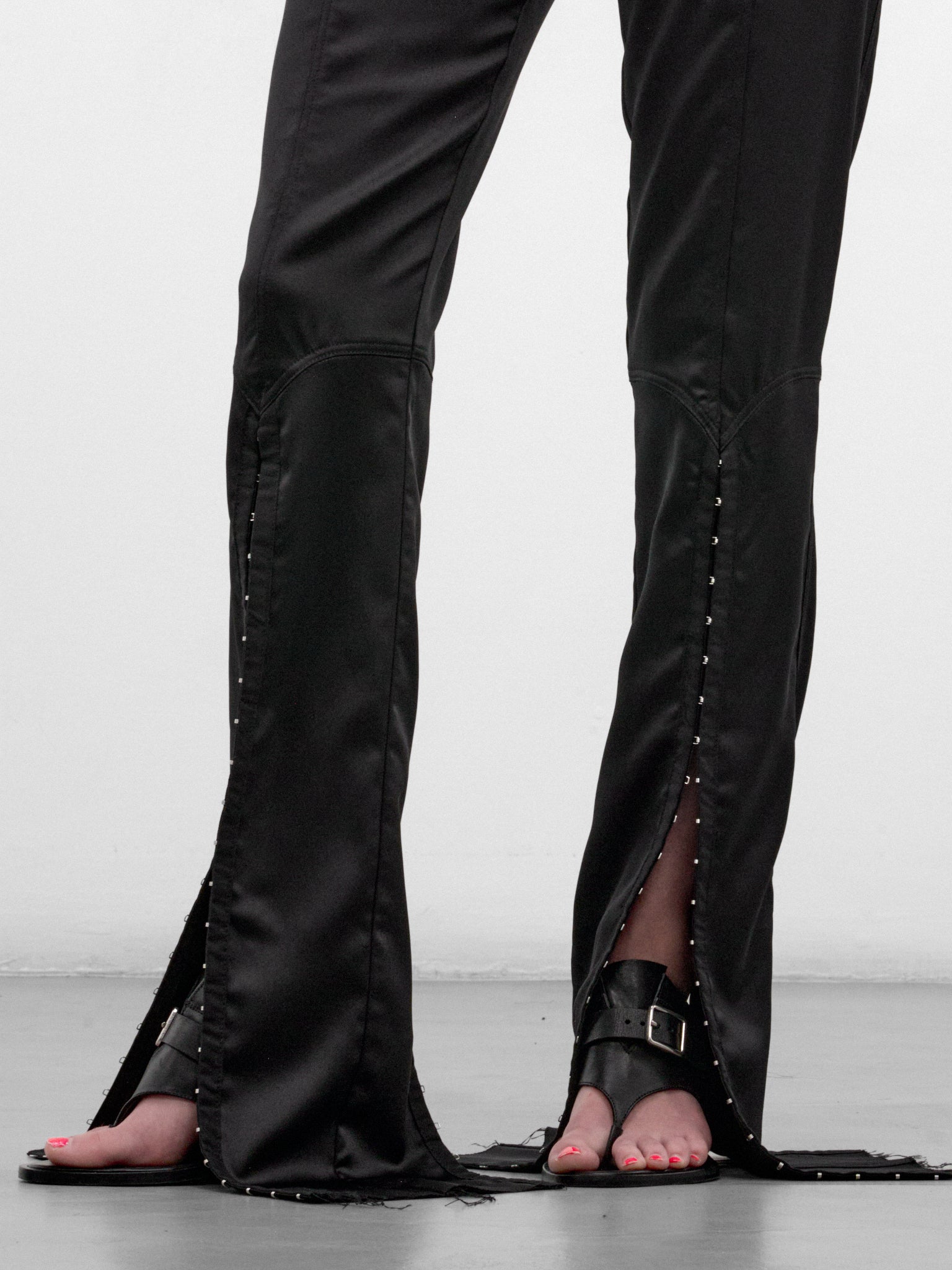 Black Flared Hook & Eyelet Trousers (H&E-TROUSERS-BLACK)