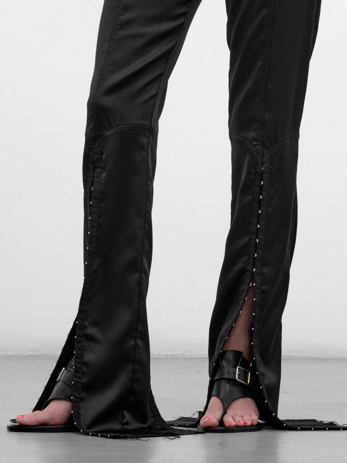 Black Flared Hook & Eyelet Trousers (H&E-TROUSERS-BLACK)