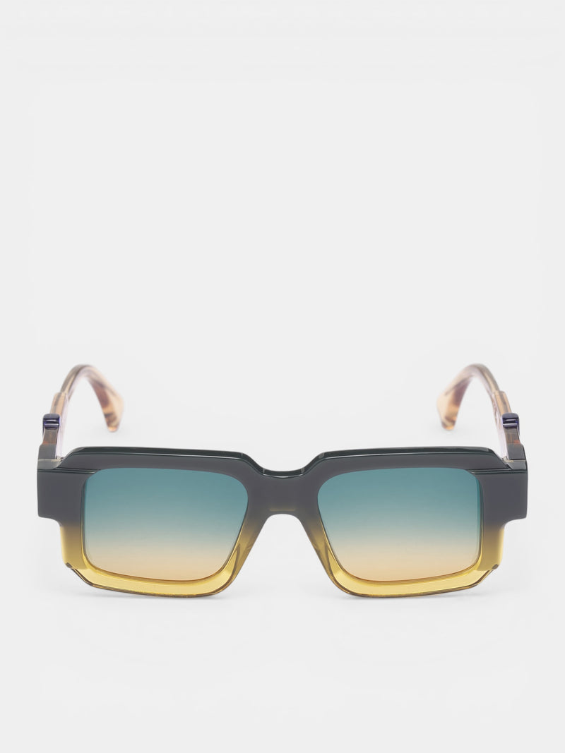 I03 Gradient Translucent Rectangular Sunglasses (I03-51-19-NYT-GREY-YELLOW)