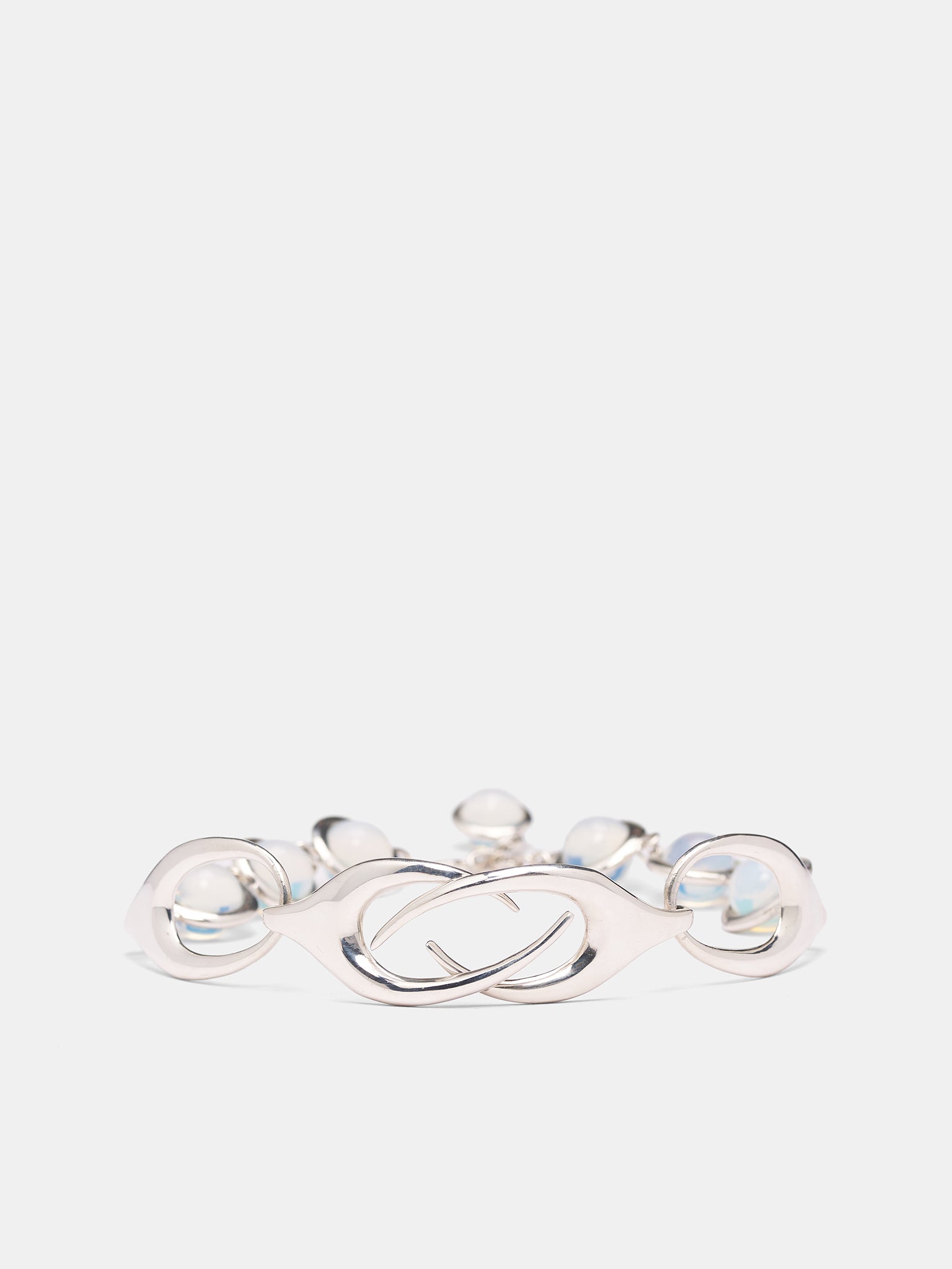 Sterling Silver Opaline Infinity Necklace (INFINITY-NECKLACE-WHITE-LABRAD)