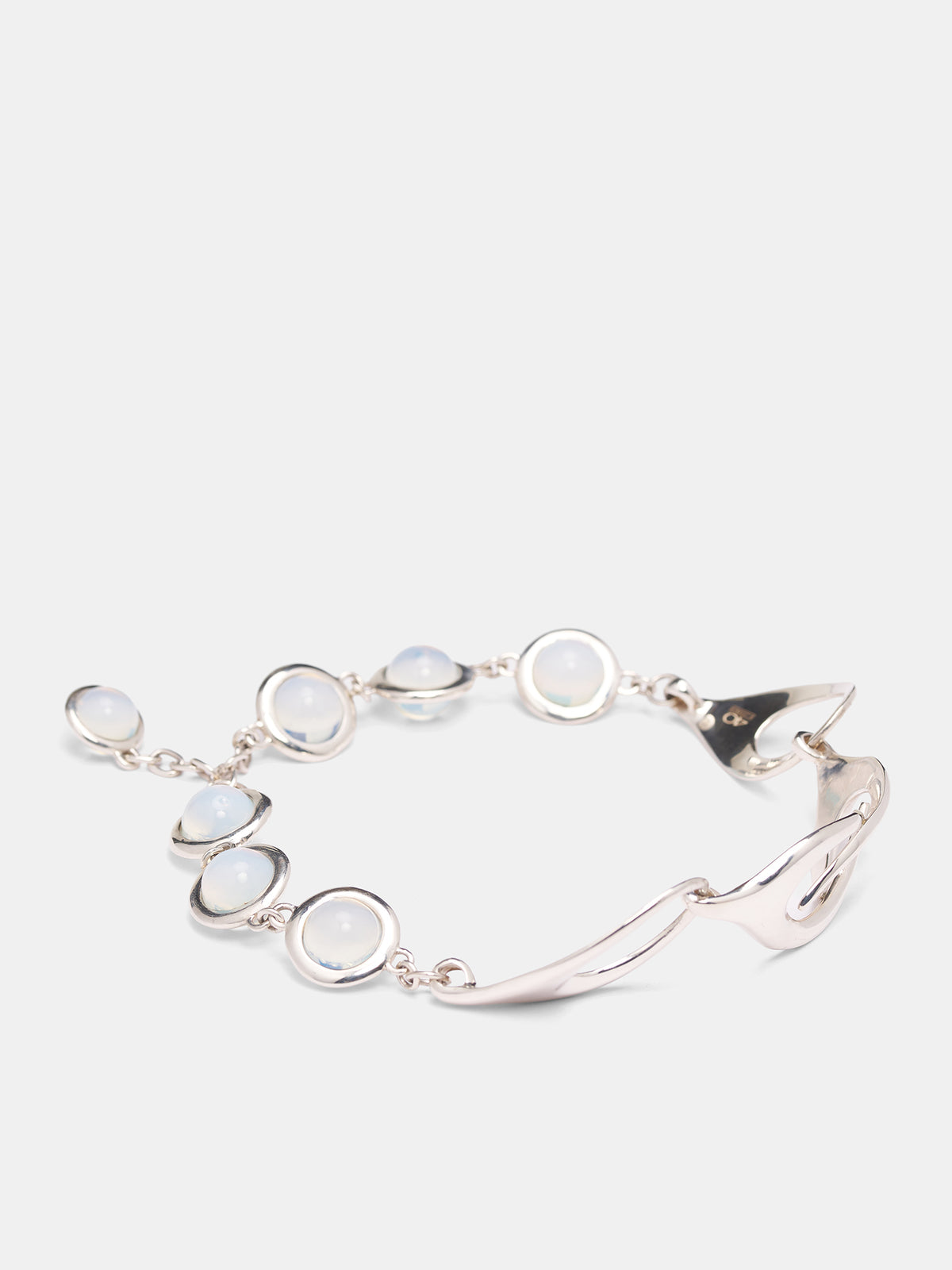 Sterling Silver Opaline Infinity Necklace (INFINITY-NECKLACE-WHITE-LABRAD)