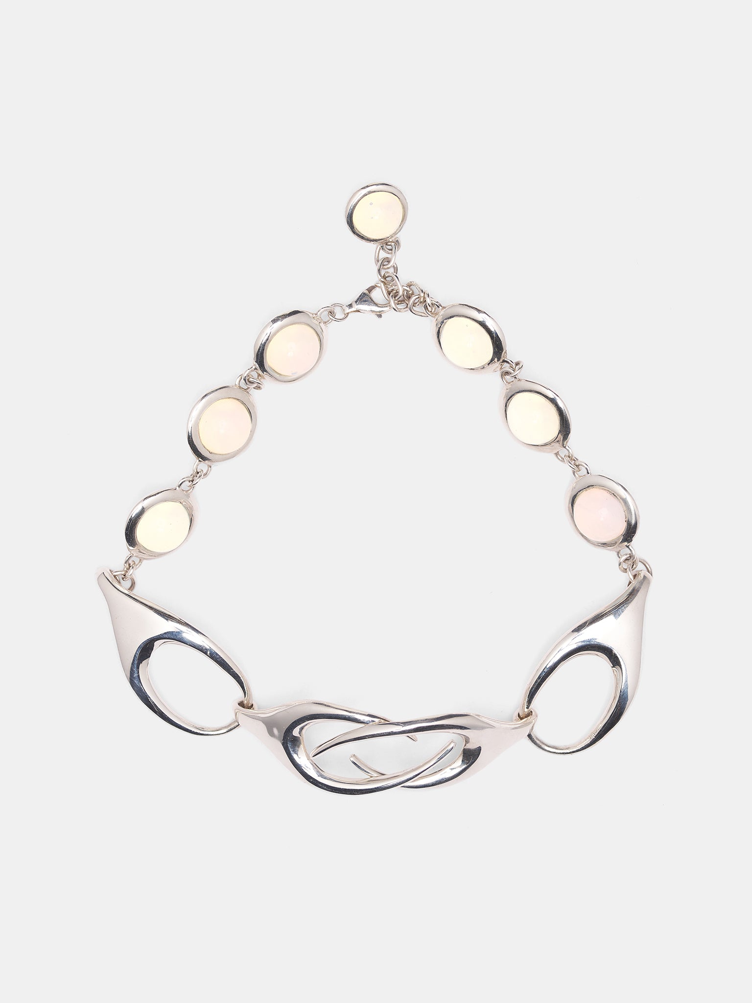 Sterling Silver Opaline Infinity Necklace (INFINITY-NECKLACE-WHITE-LABRAD)