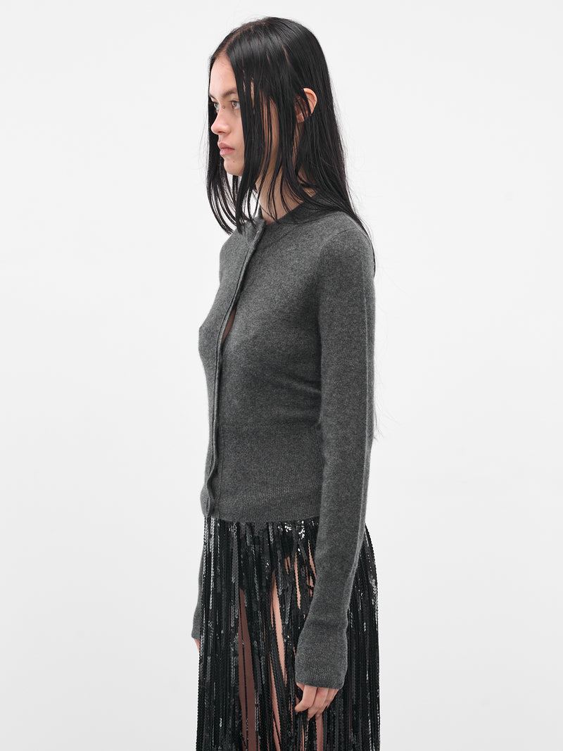 Gray Cashmere Slim Cardigan (IOFW25ST04-1-K-GREY)