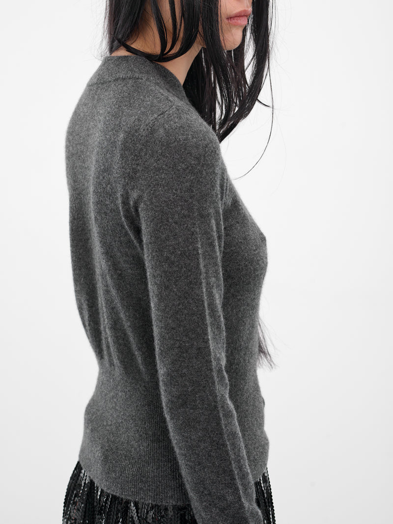Gray Cashmere Slim Cardigan (IOFW25ST04-1-K-GREY)