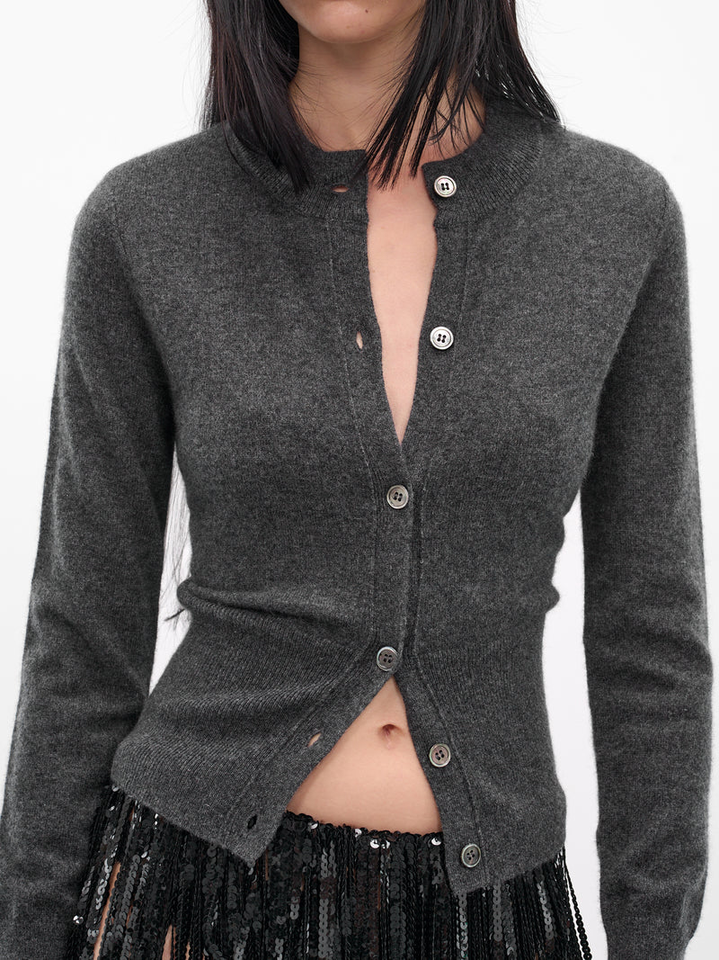 Gray Cashmere Slim Cardigan (IOFW25ST04-1-K-GREY)
