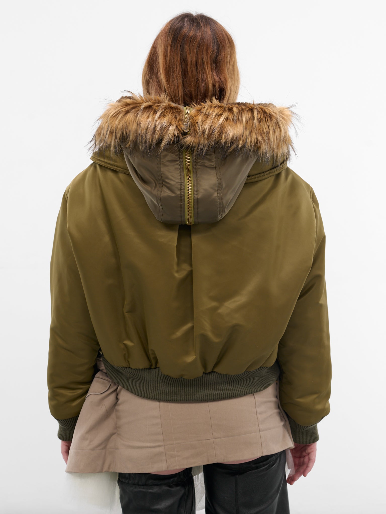 Green Triple Layer Bomber Jacket (J01FW5-ARMY-GREEN)