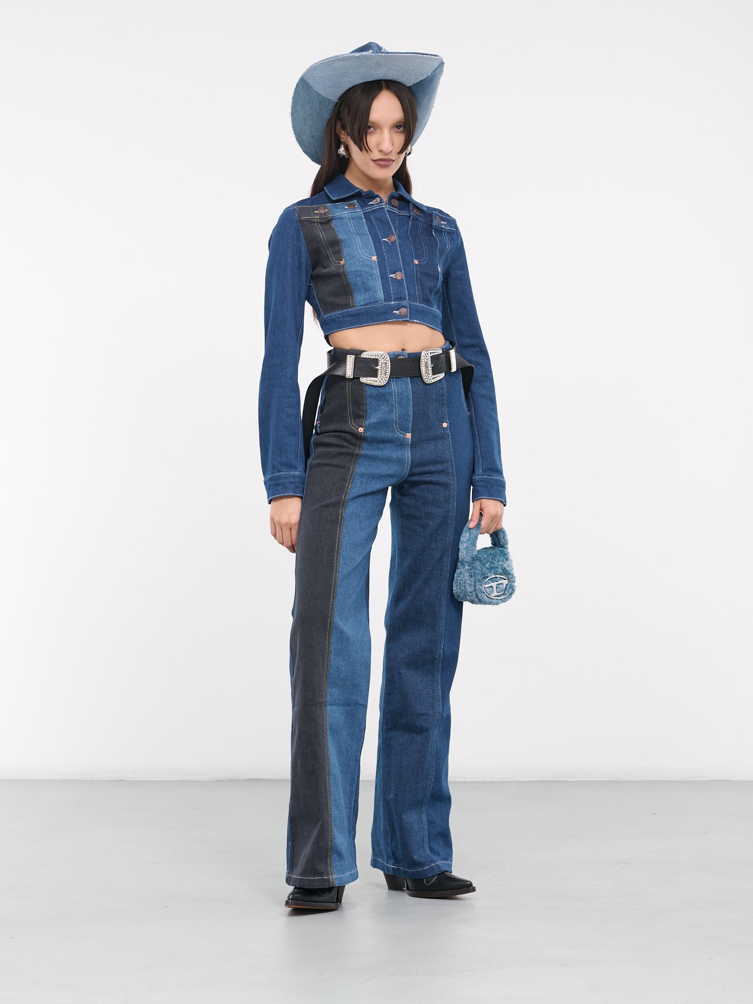 Edward Cuming Blue Patchwork Trousers