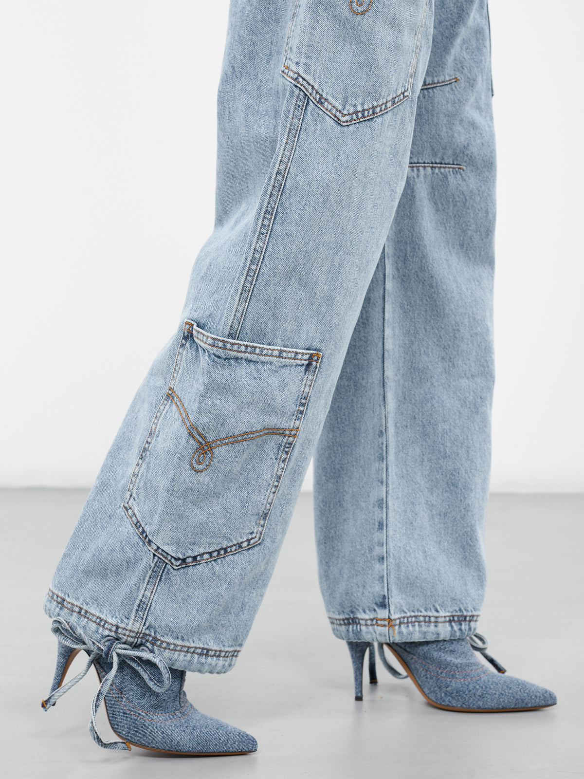 Multi-Pocket Denim Pants (J0308-8736-LIGHT-BLUE)