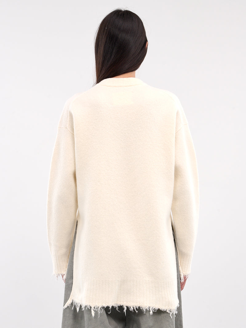 Frayed Knit Sweater (J03GP0156-J14754-COCONUT)