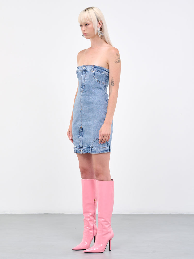 Denim Bustier Mini Dress (J0407-8238-1295-BLUE)