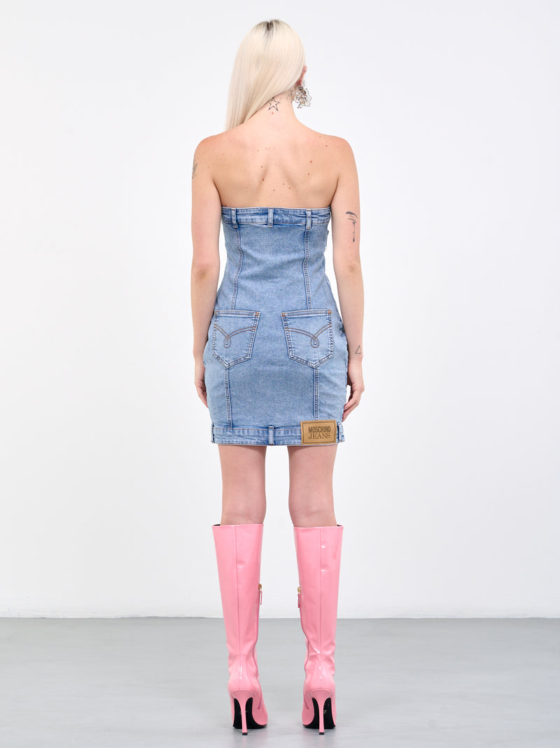 Denim Bustier Mini Dress (J0407-8238-1295-BLUE)