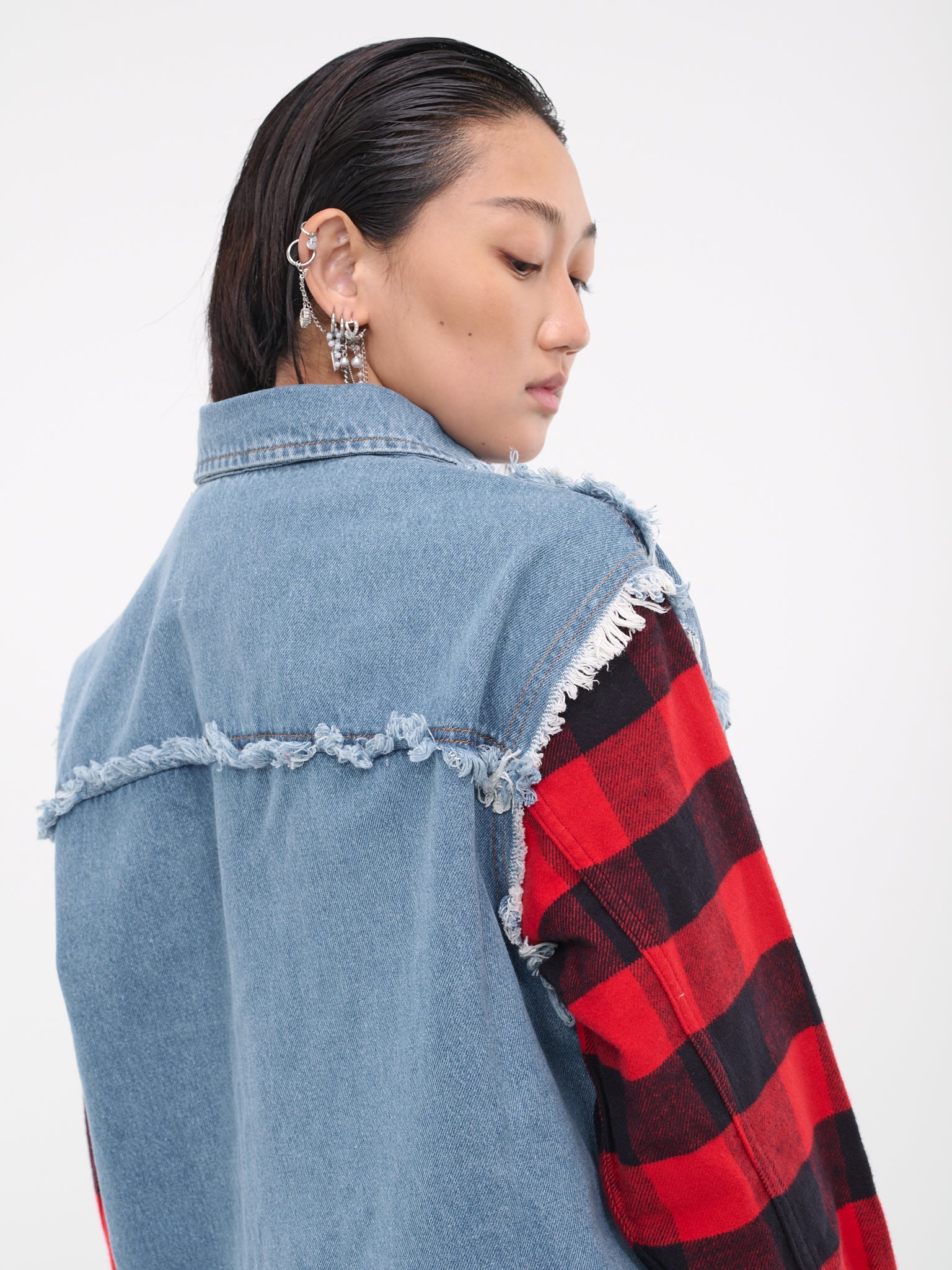 Check Denim Shirt (J0508-8737-BLUE)