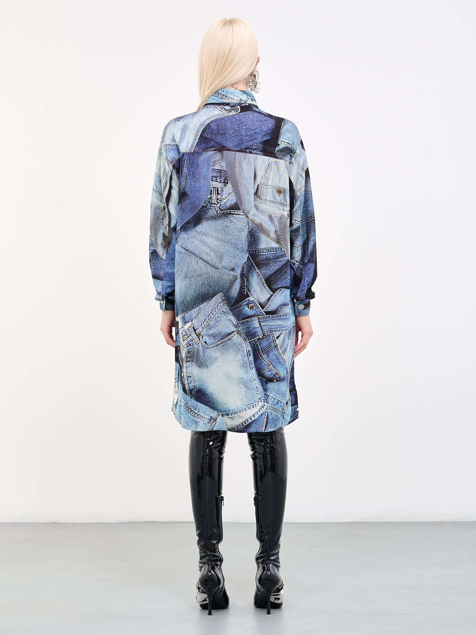 MOSCHINO JEANS Denim Print Shirt Dress | H.Lorenzo - back