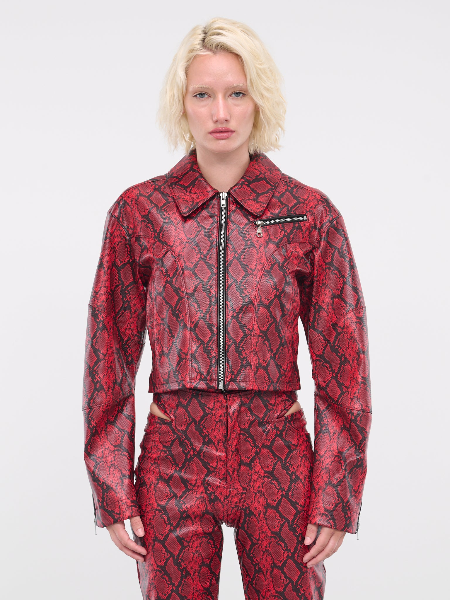 Faux-Leather Jacket (J06-610-BLOOD-RED)