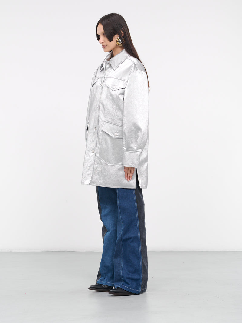 Coated Overshirt Jacket (J0614-3221-610-SILVER)