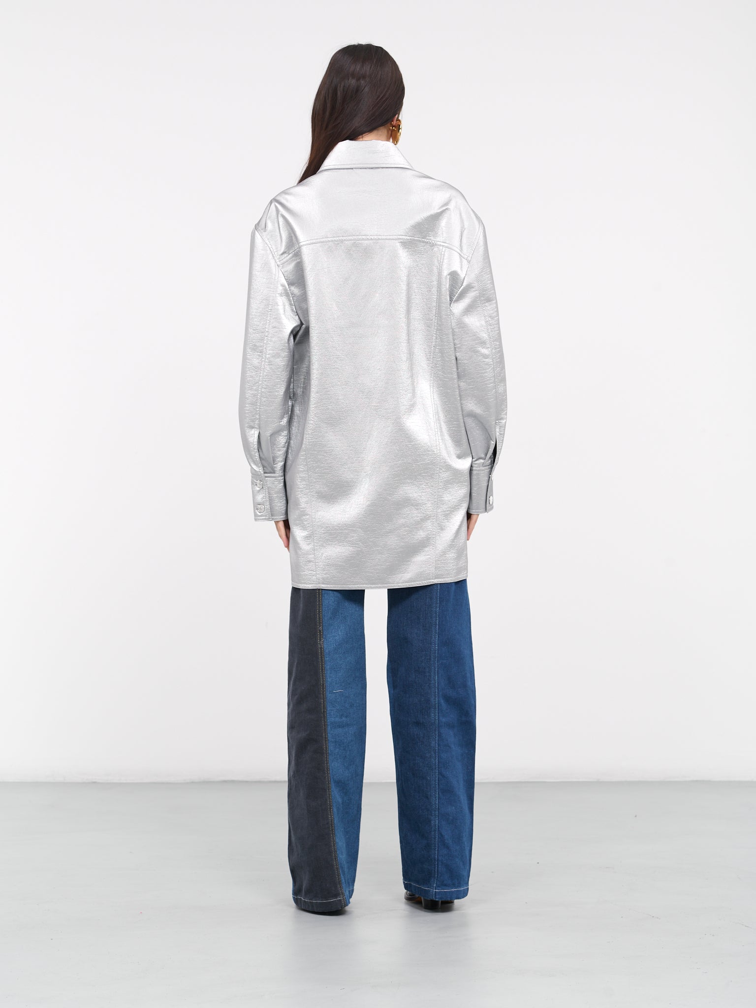 Coated Overshirt Jacket (J0614-3221-610-SILVER)