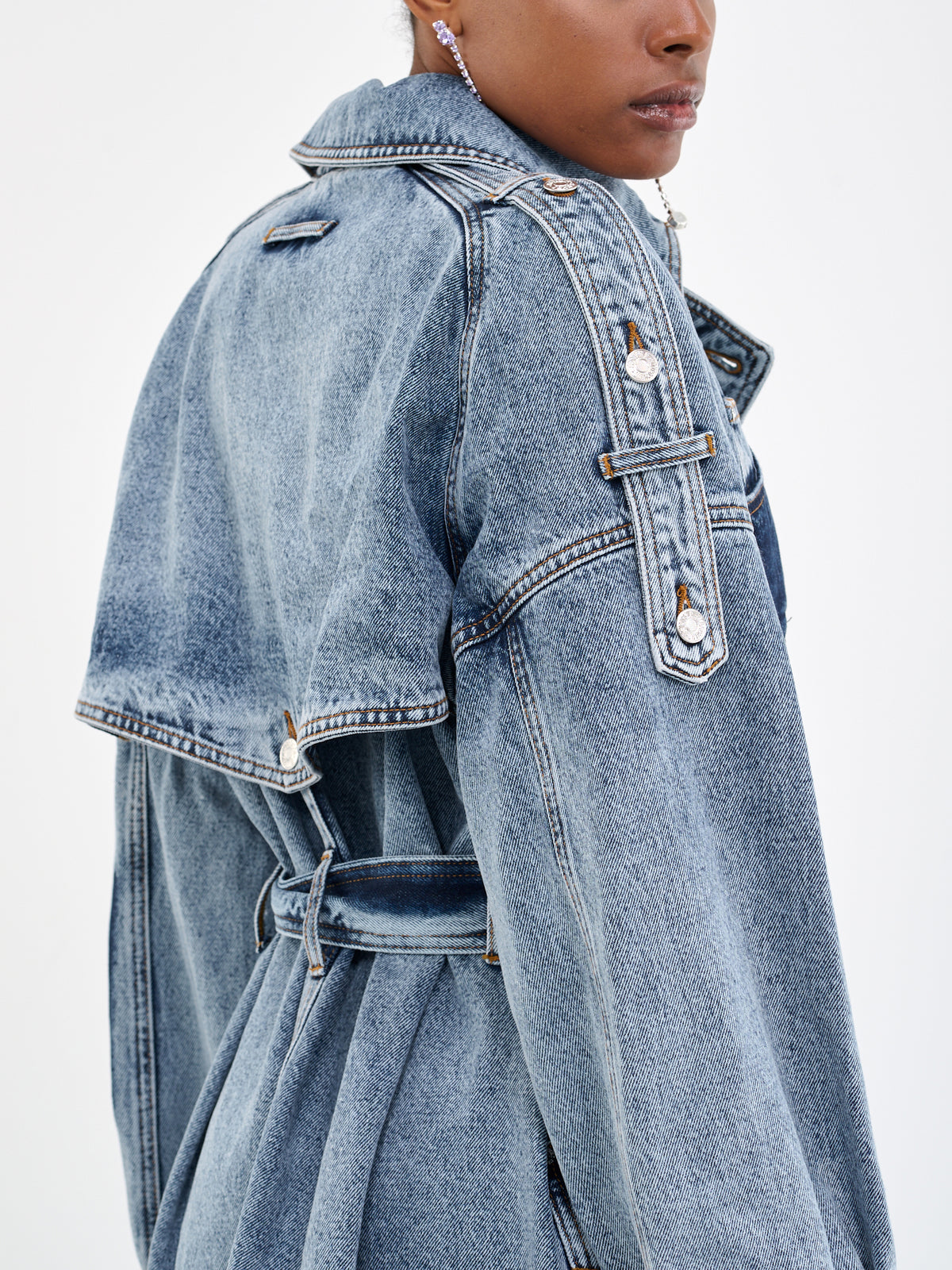 Overdyed Denim Trench Coat (J0619-8235-1283-BLUE)