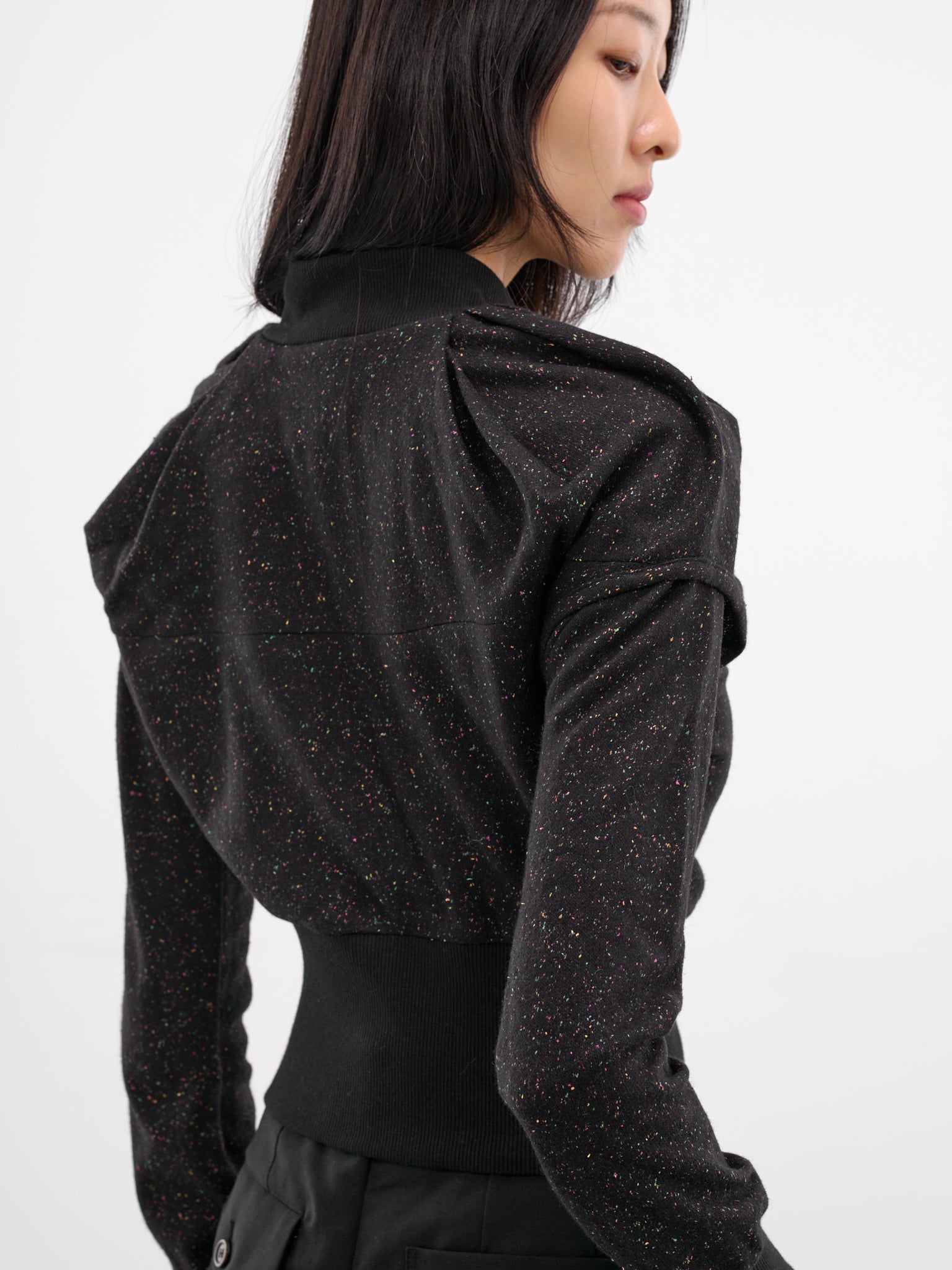 Lauterbach Black Speckled Jersey Jacket (J07-78-SPECKLED-BLACK)