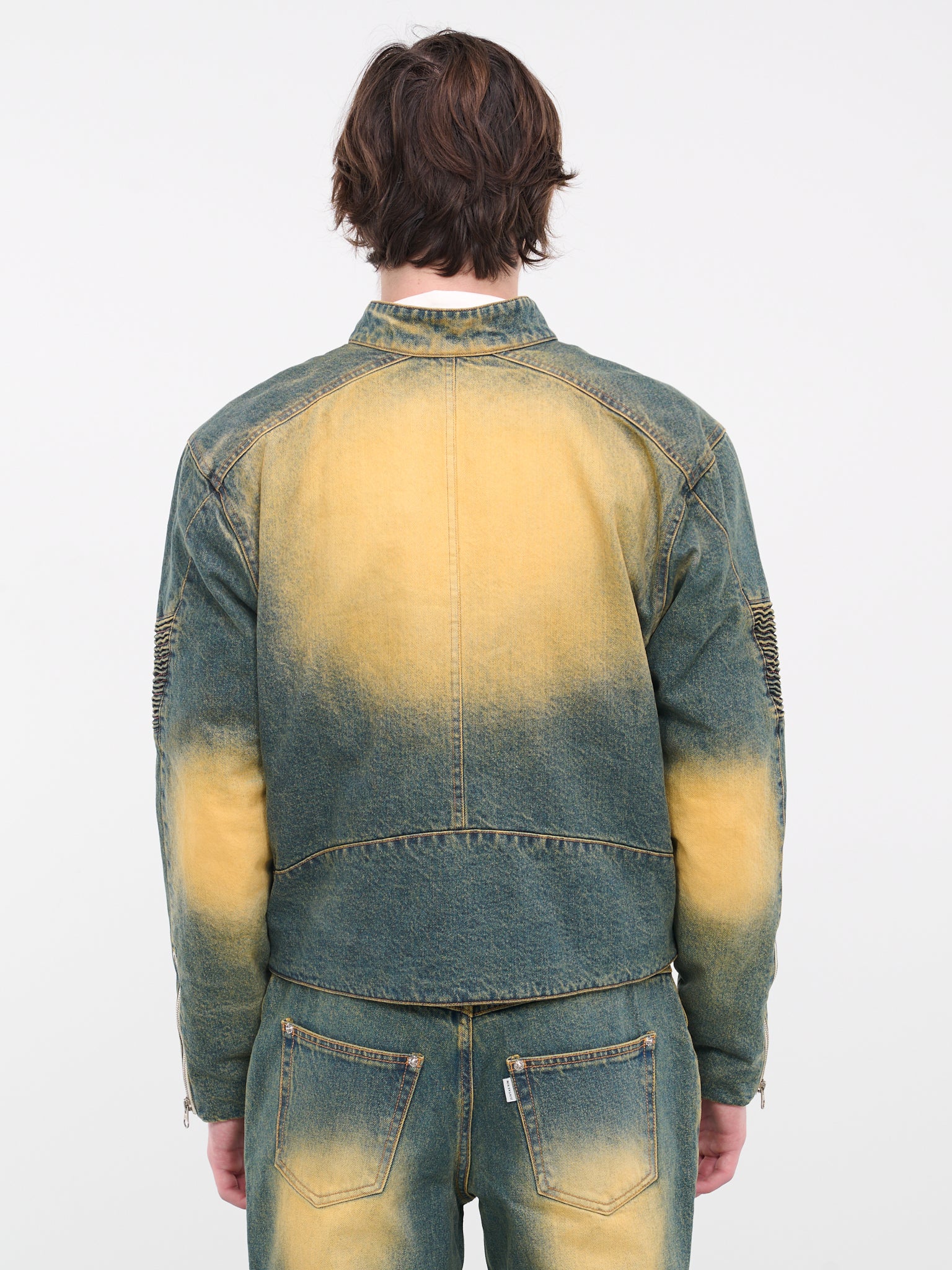 Embossed Denim Jacket (J08-WASHED-GREEN)