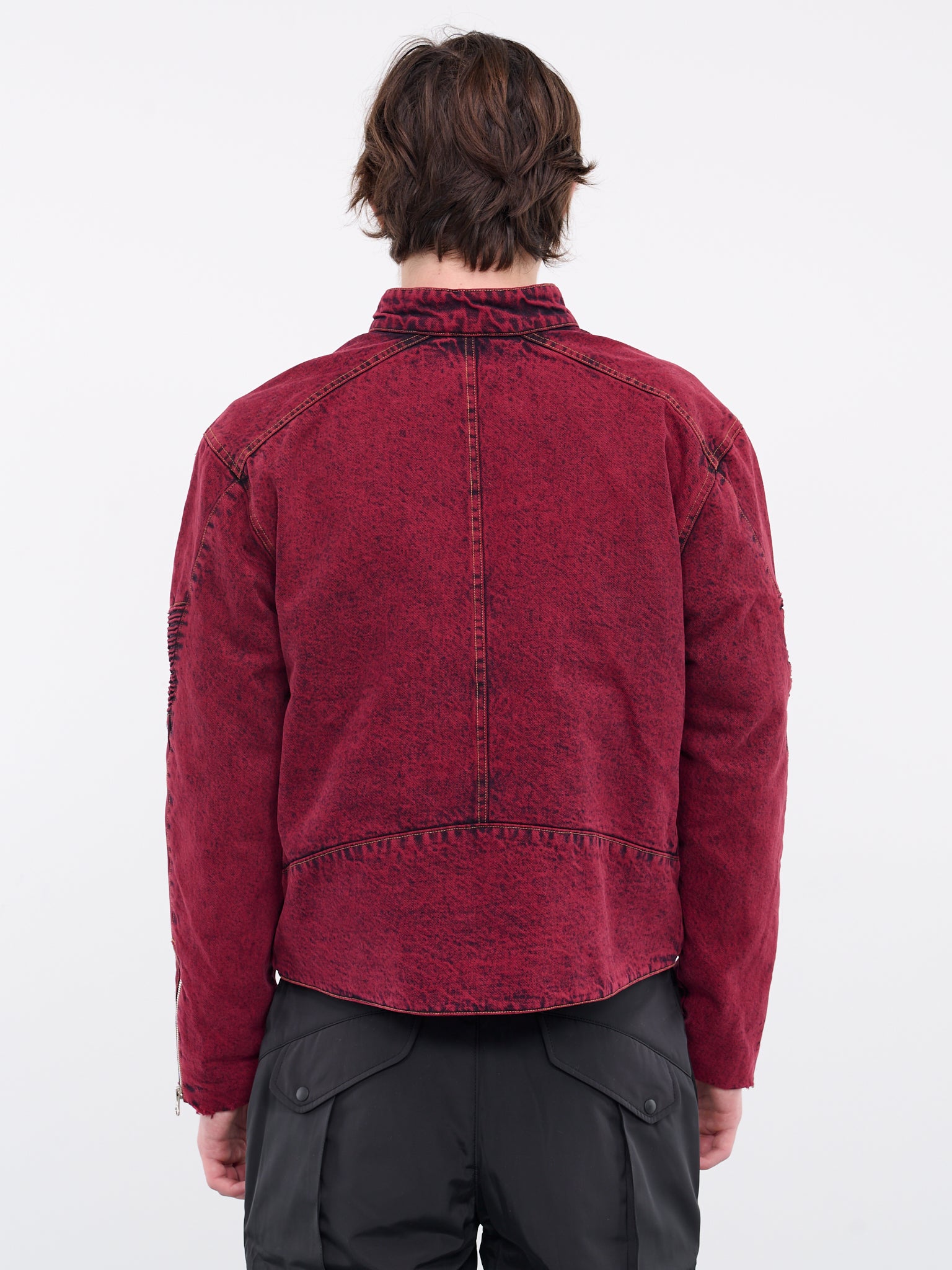 Embossed Denim Jacket (J09-WASHED-RED)