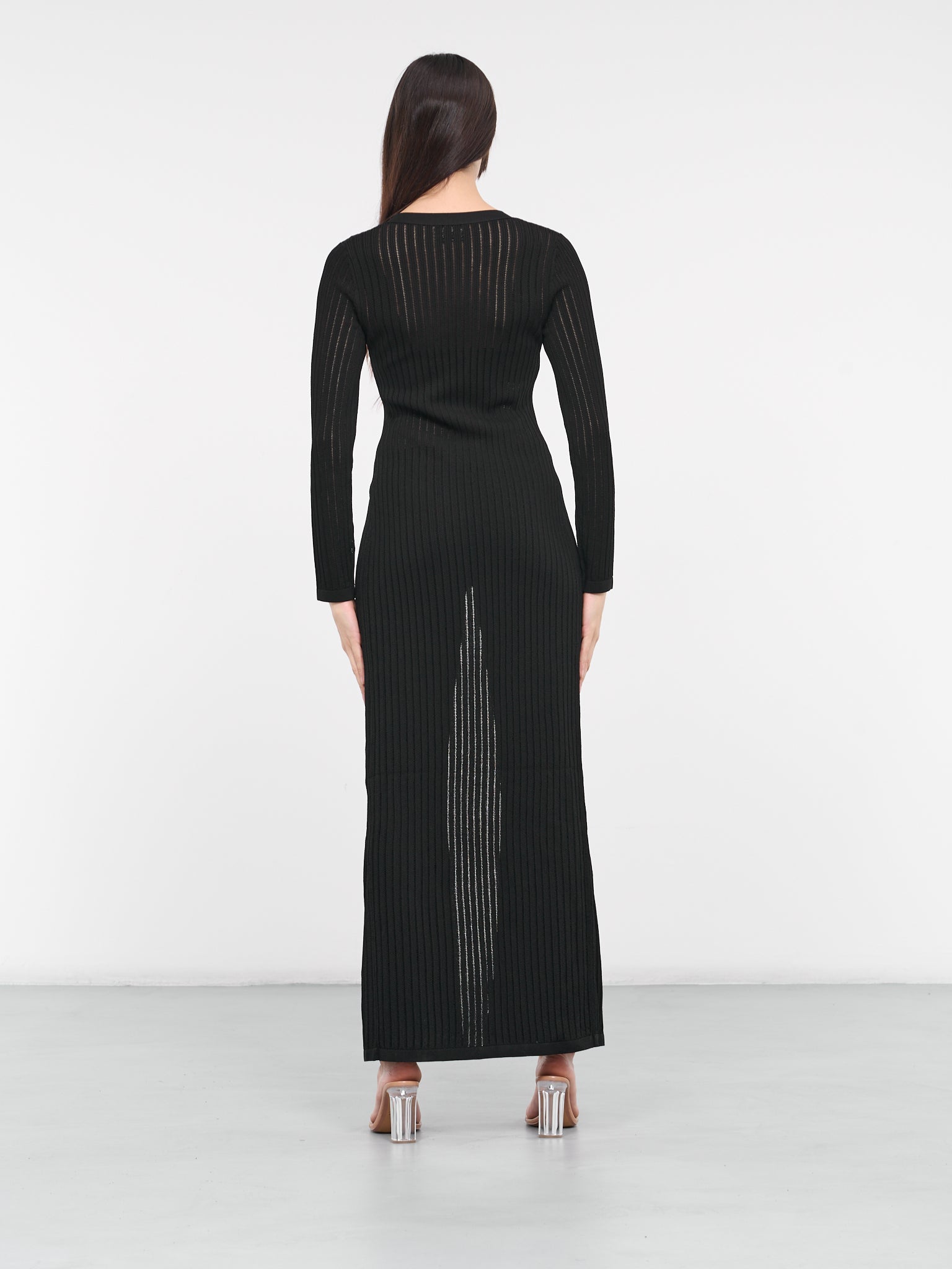 Rib-Knit Maxi Cardigan (J0902-3709-0555-BLACK) Rib-Knit Maxi Cardigan (J0902-3709-0555-BLACK)