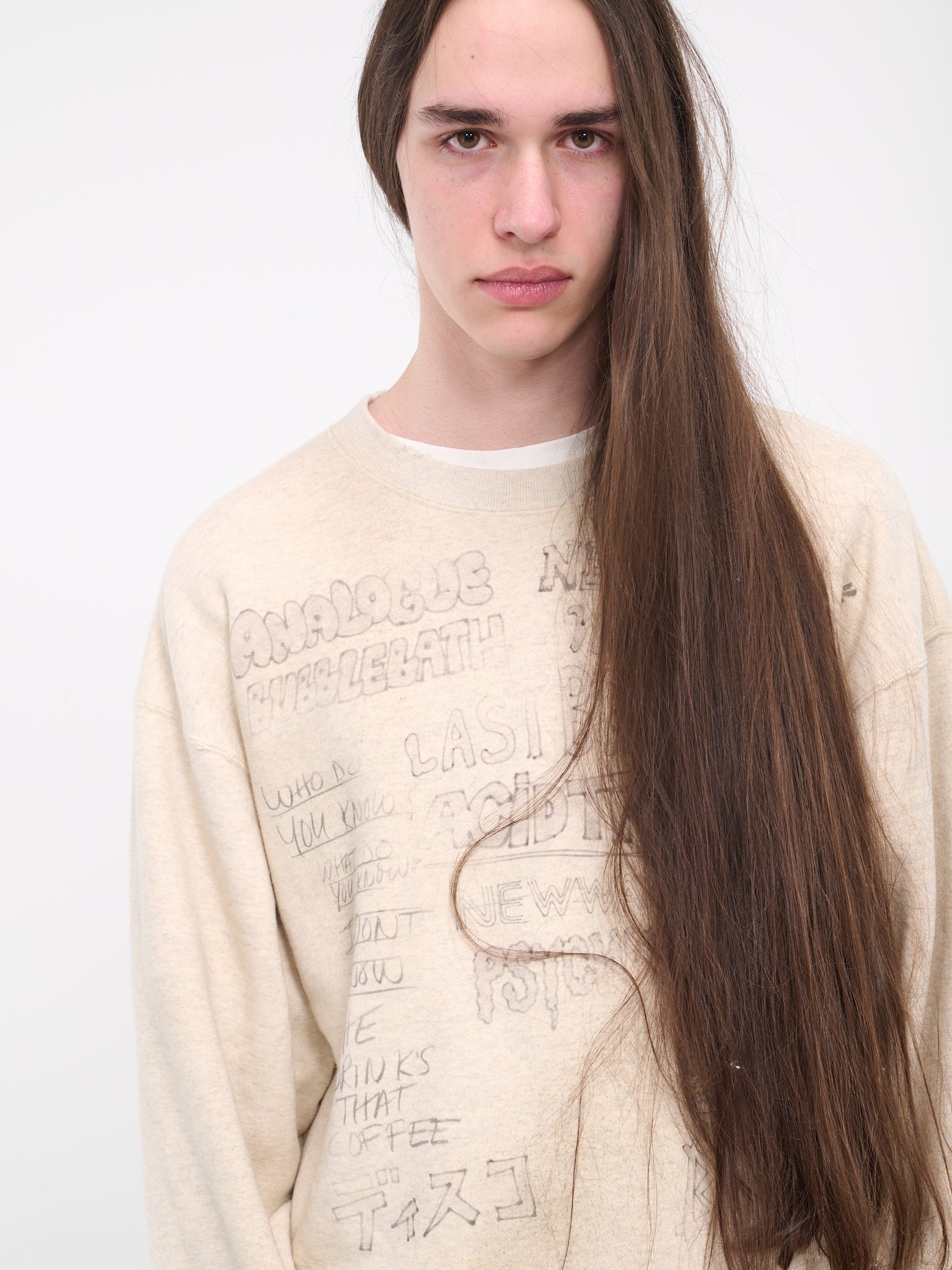 Distressed Sweatshirt (J12PO523-WHITE)