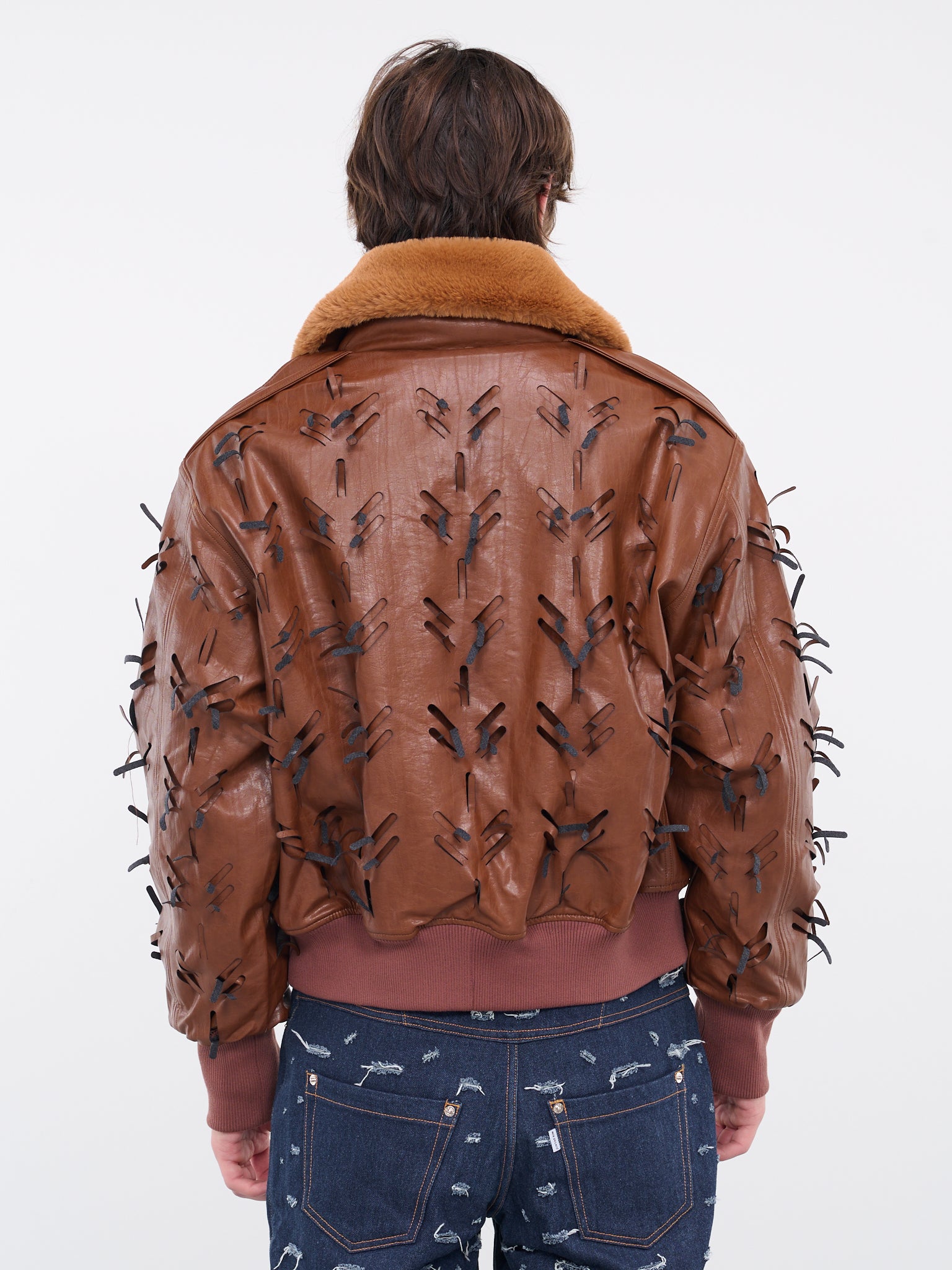 Flight Faux-Leather Jacket (J14-BROWN)
