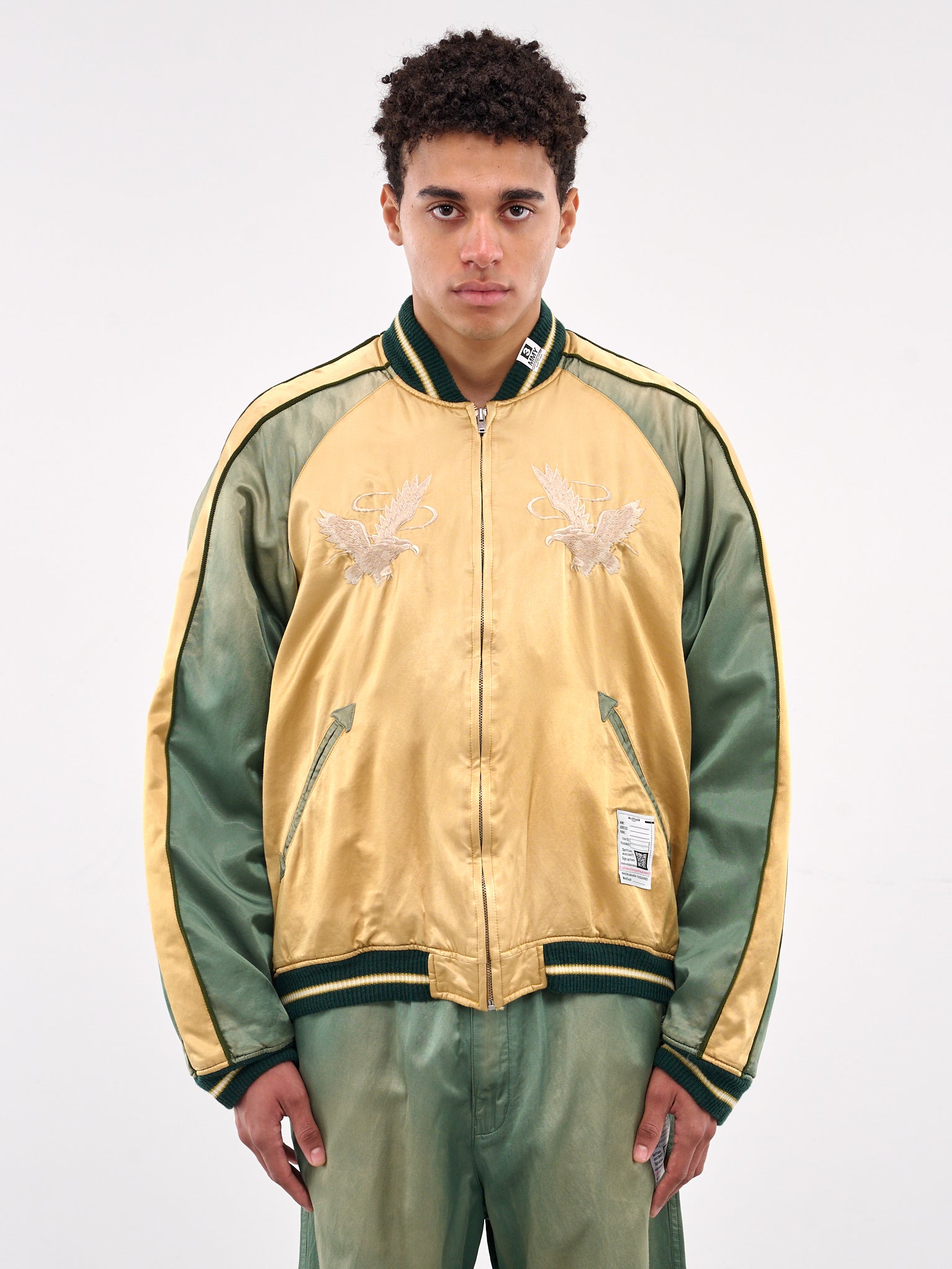 Two-Tone Souvenir Jacket (J14BL141-YELLOW)