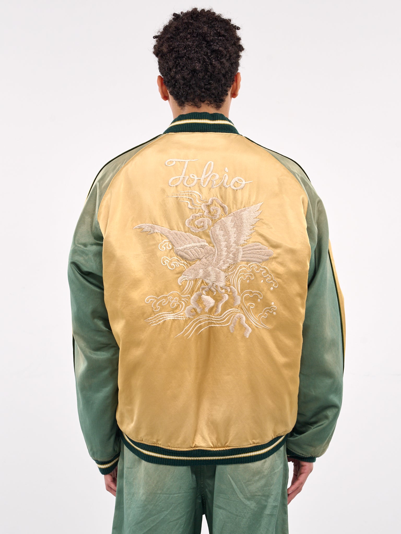 Two-Tone Souvenir Jacket (J14BL141-YELLOW)