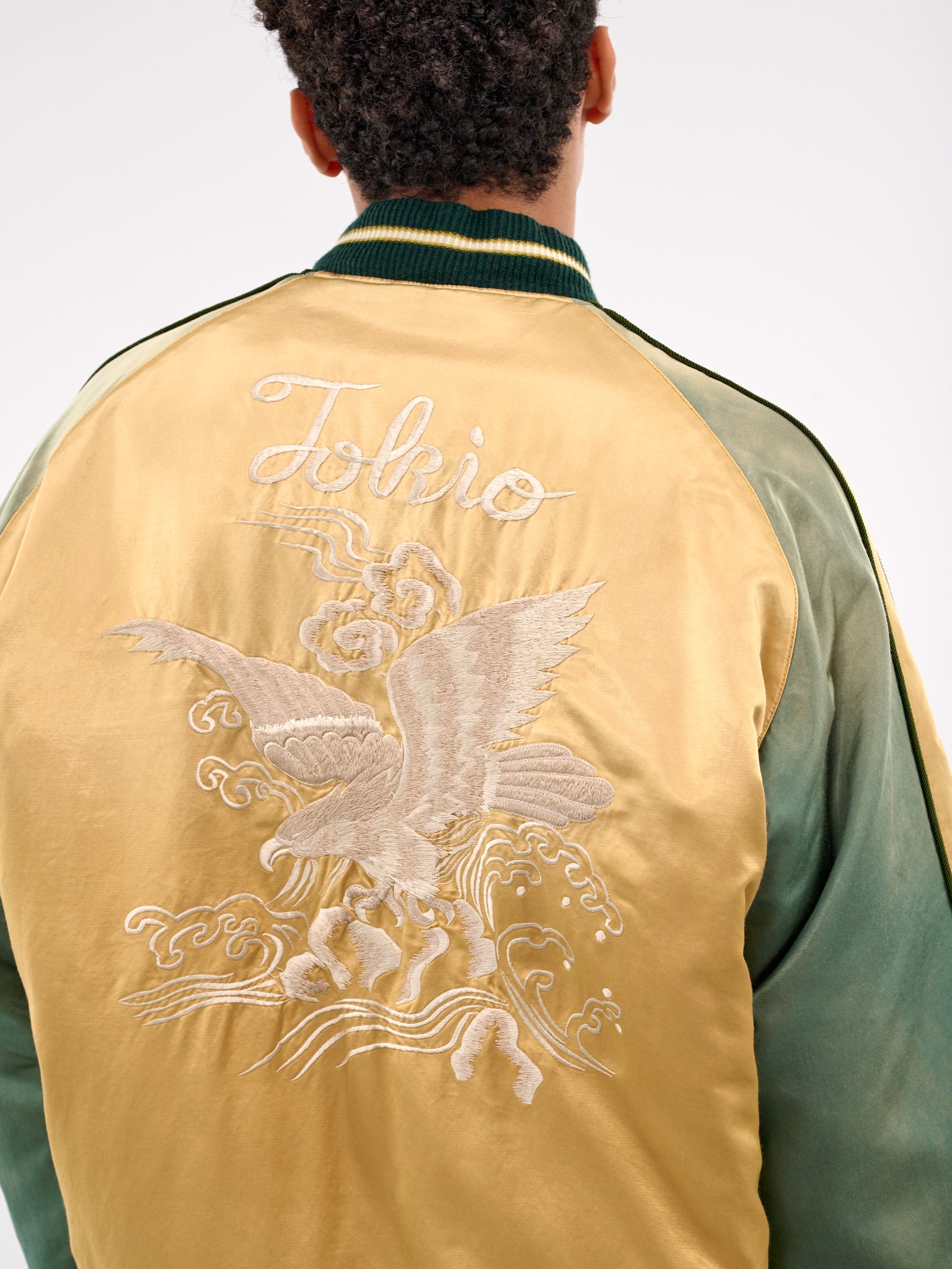 Two-Tone Souvenir Jacket (J14BL141-YELLOW)