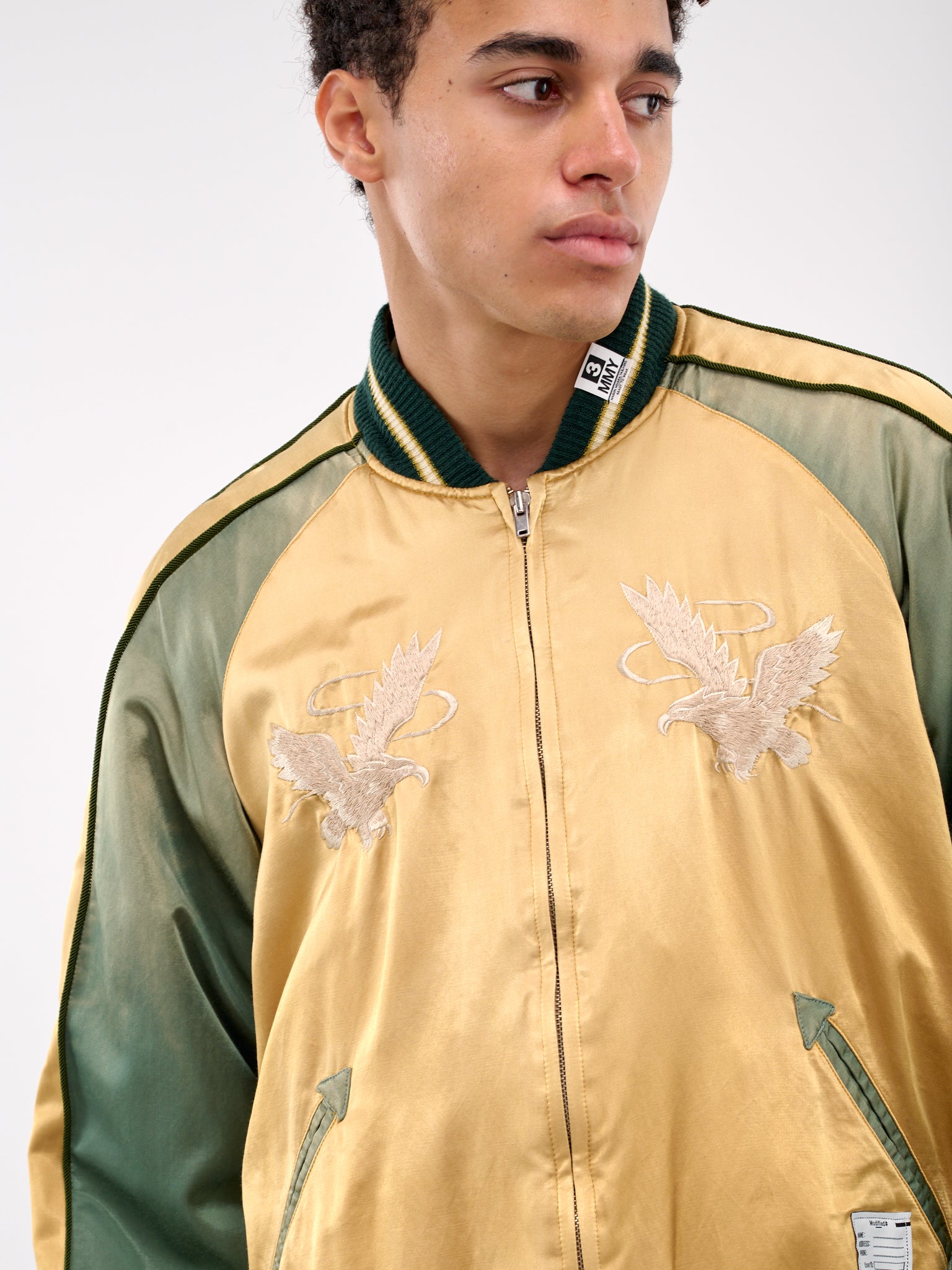 Two-Tone Souvenir Jacket (J14BL141-YELLOW)