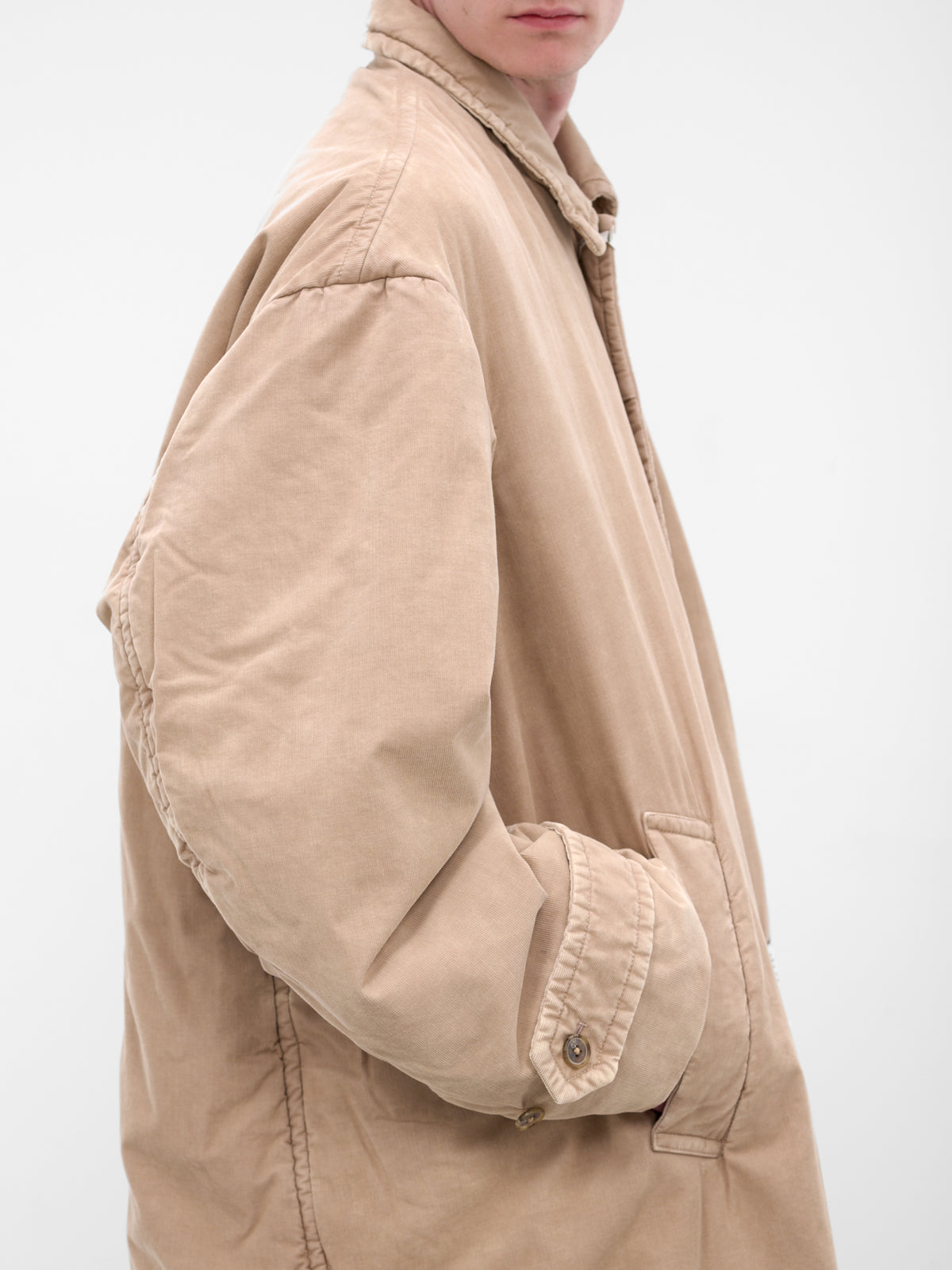Beige Oversized Cotton Coat (J15CT133-BEIGE)