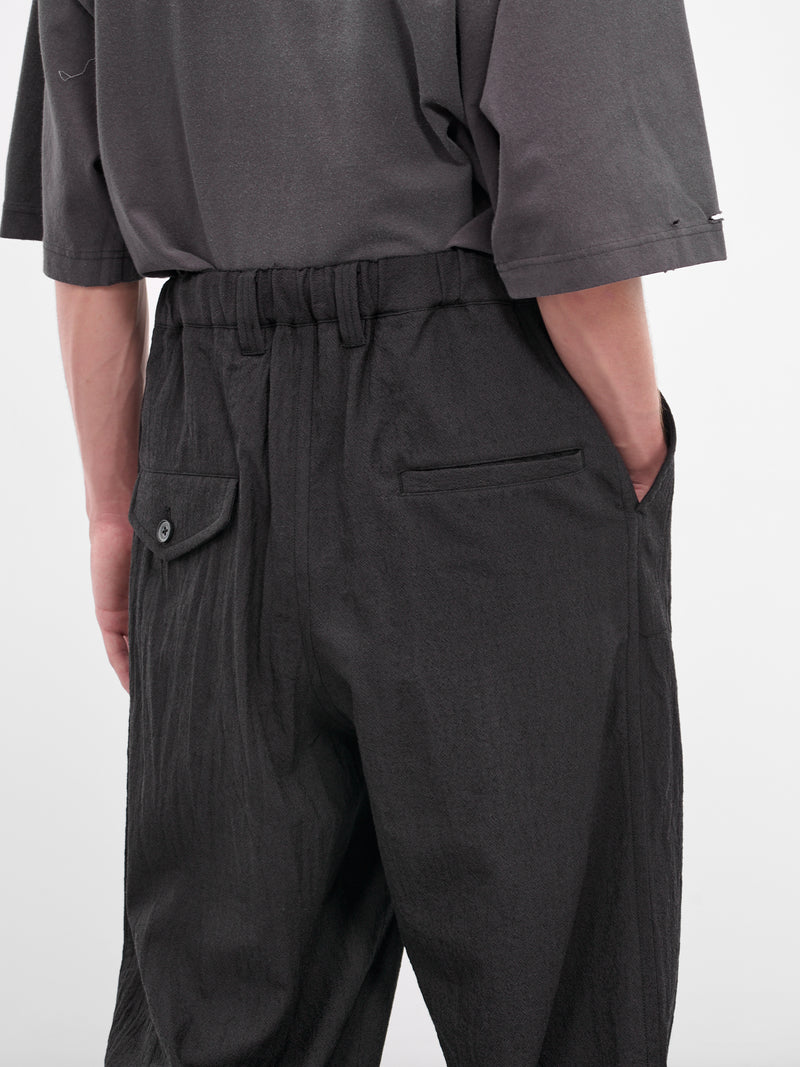 Black Layered Cuffs Wide Trousers (J15PT132-BLACK)