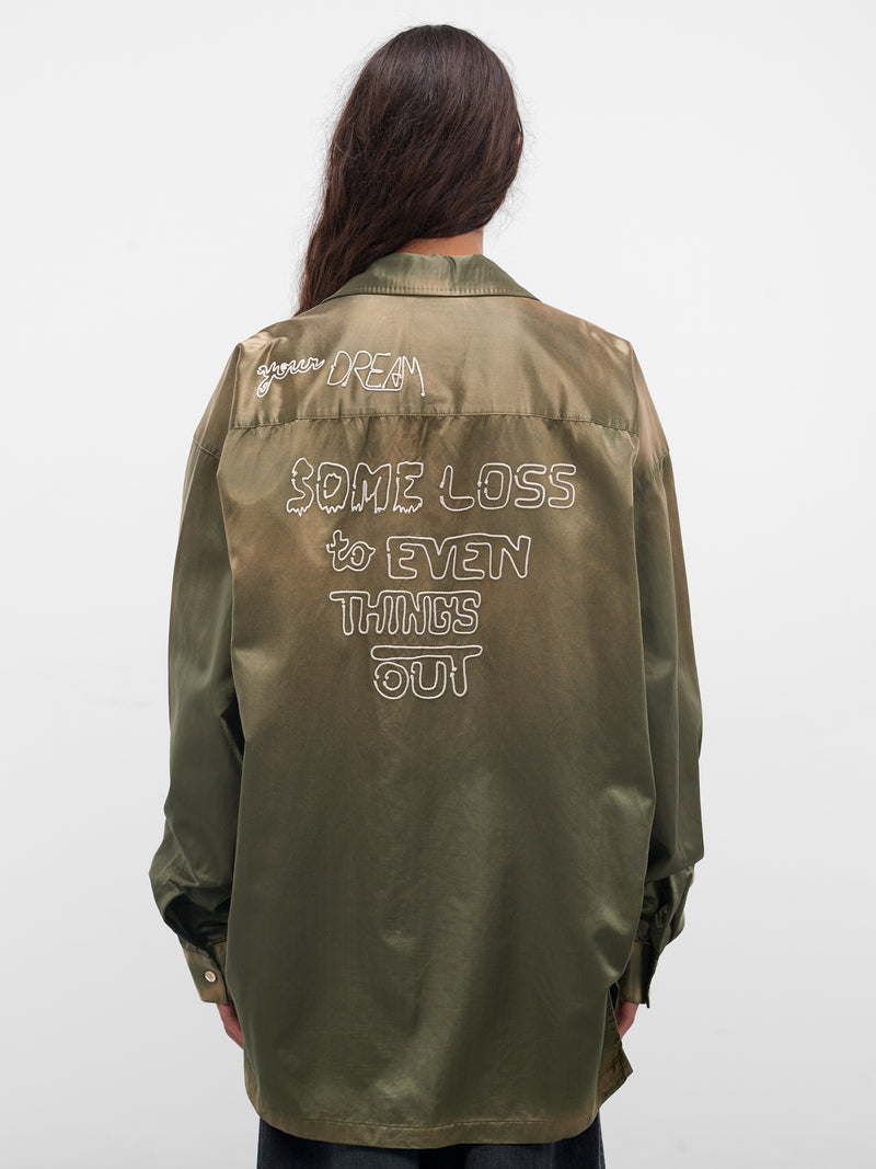 Khaki Oversized Button-Up Shirt (J15SH183-KHAKI)