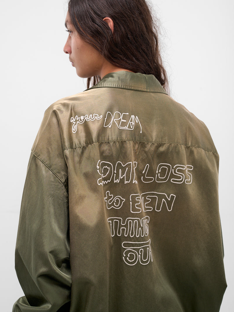 Khaki Oversized Button-Up Shirt (J15SH183-KHAKI)