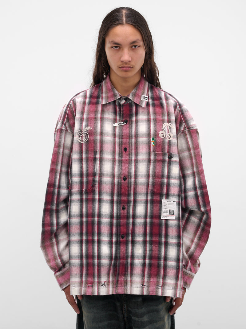 Red Plaid Button-Up Shirt (J15SH183-RED)