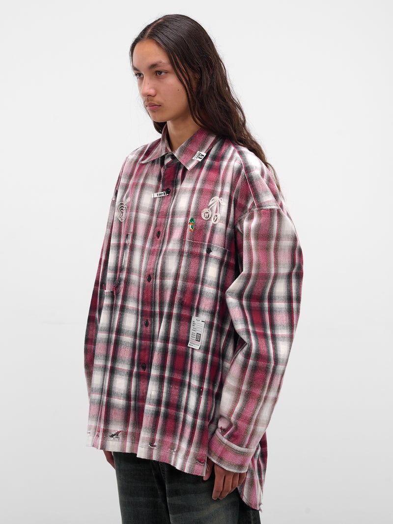 Red Plaid Button-Up Shirt (J15SH183-RED)