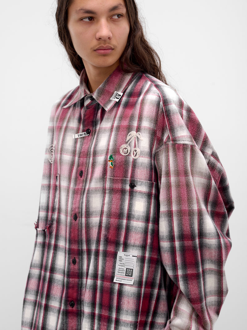 Red Plaid Button-Up Shirt (J15SH183-RED)