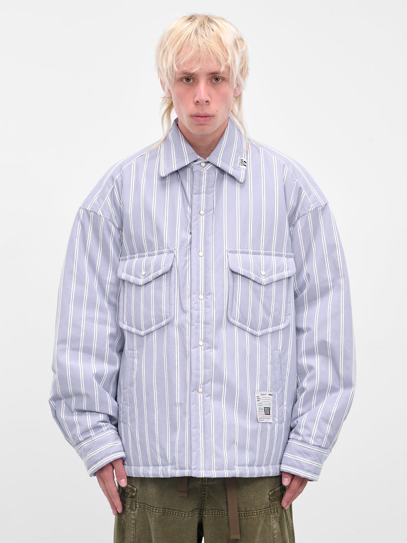 Blue Striped Padded Overshirt (J15SH185-BLUE)
