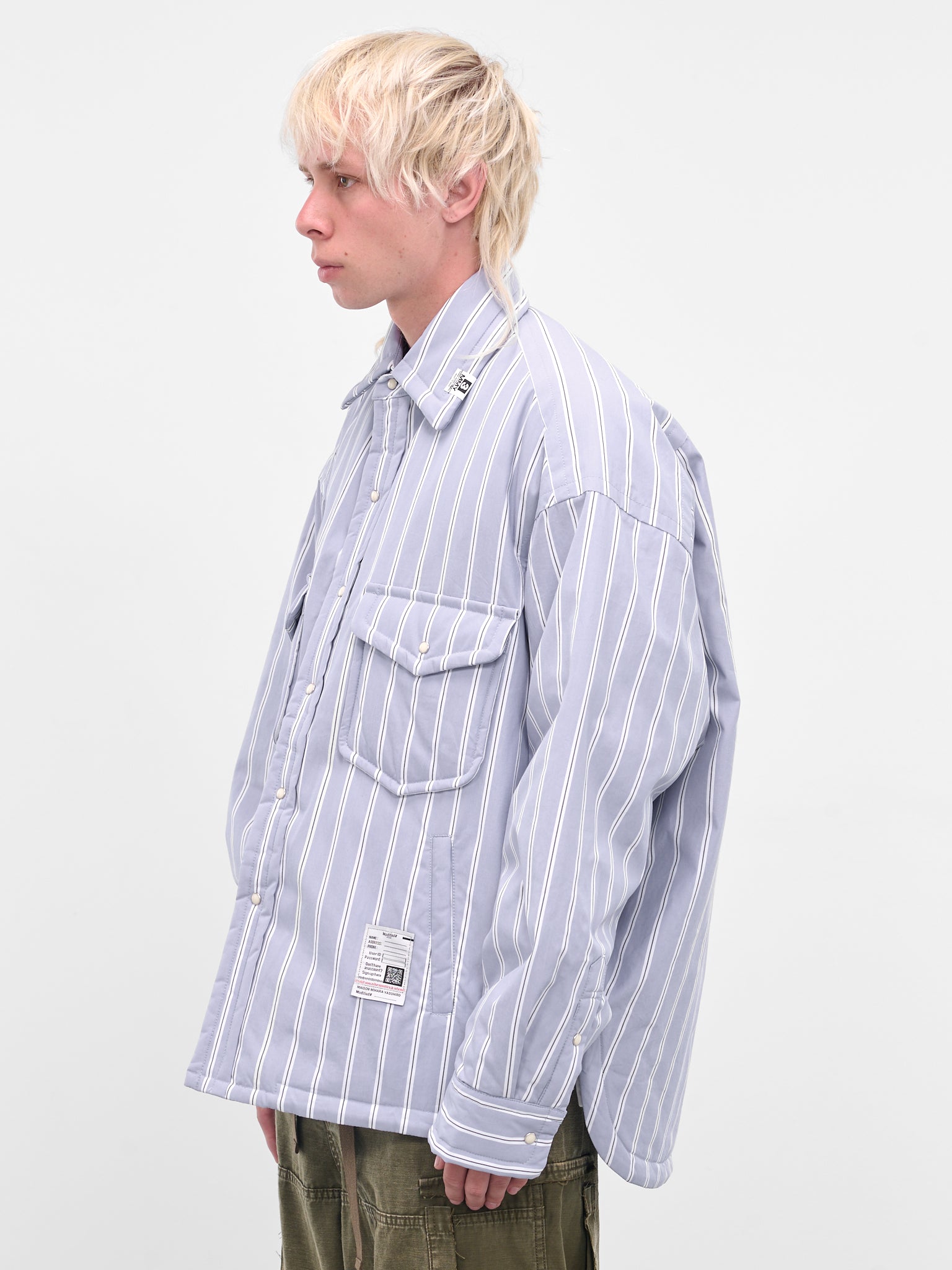 Blue Striped Padded Overshirt (J15SH185-BLUE)