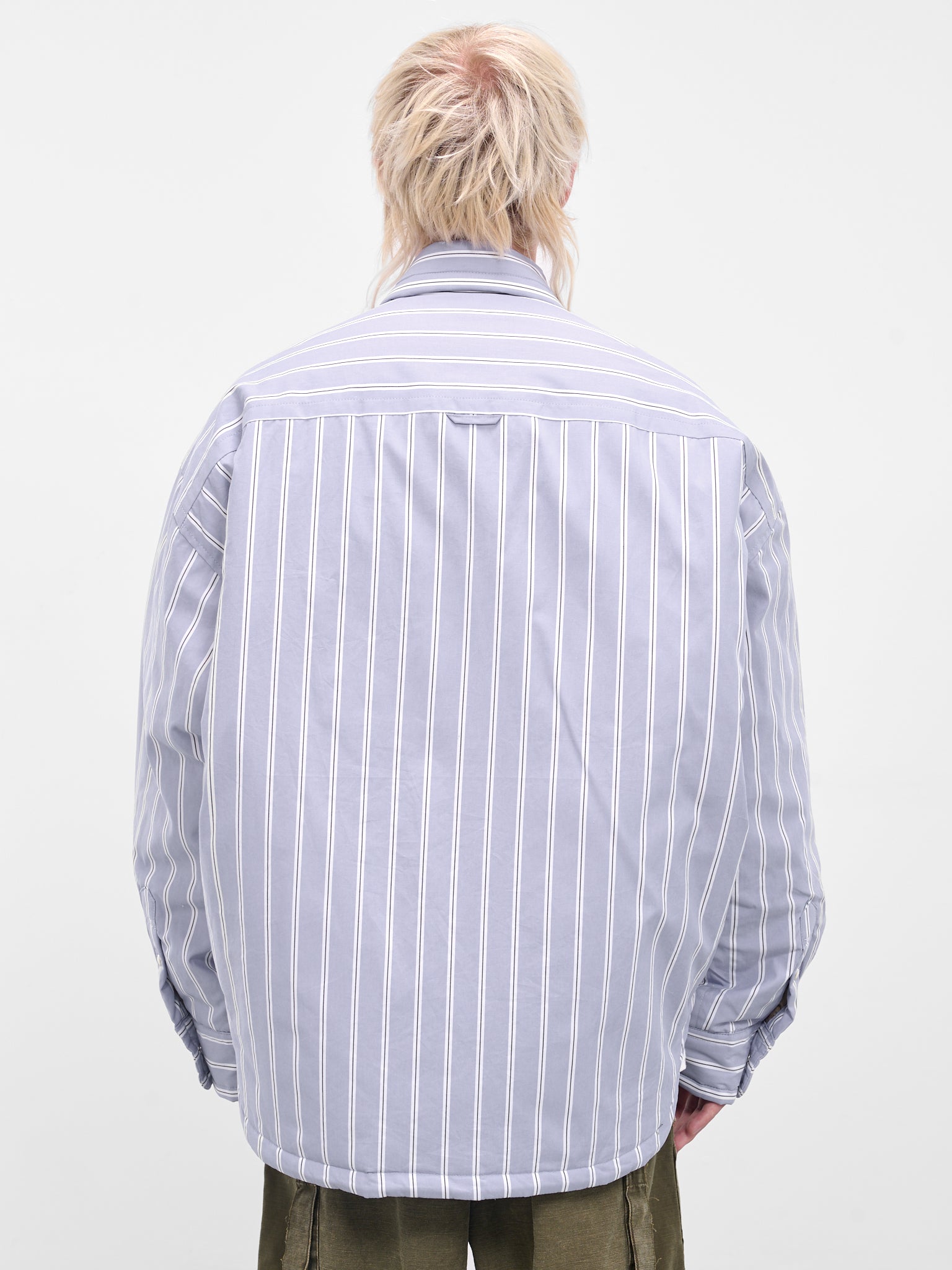 Blue Striped Padded Overshirt (J15SH185-BLUE)