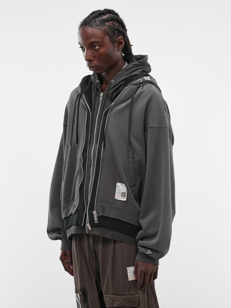 Black Triple Layer Zip Hoodie (J16PK761-BLACK)