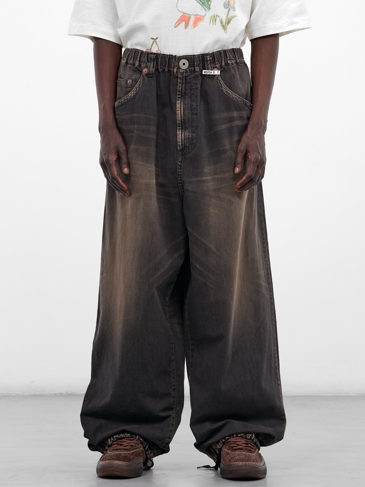 Black Faded Denim Baggy Jeans (J16PT123-BLACK)